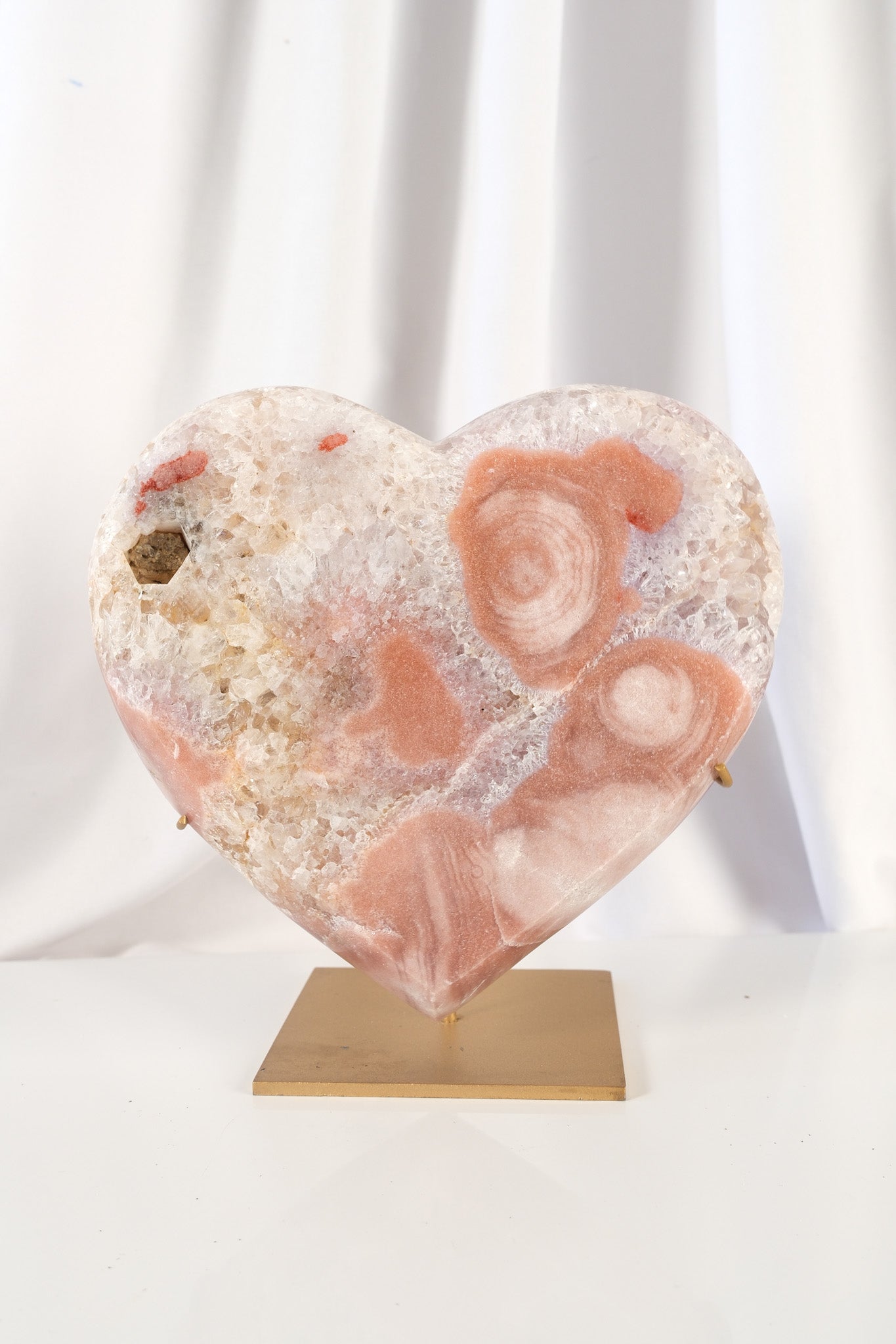 Pink Amethyst Heart on Stand