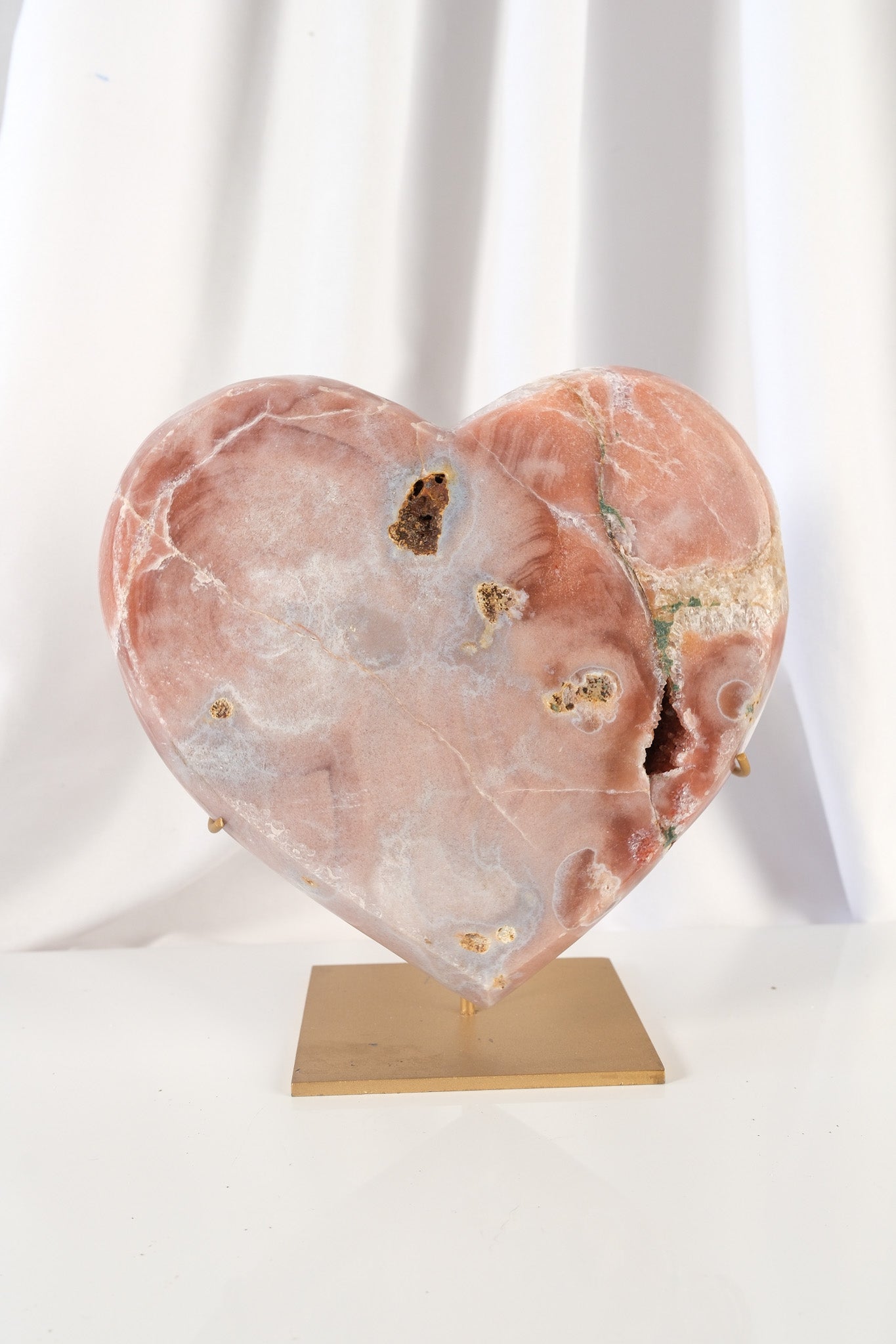 Pink Amethyst Heart on Stand