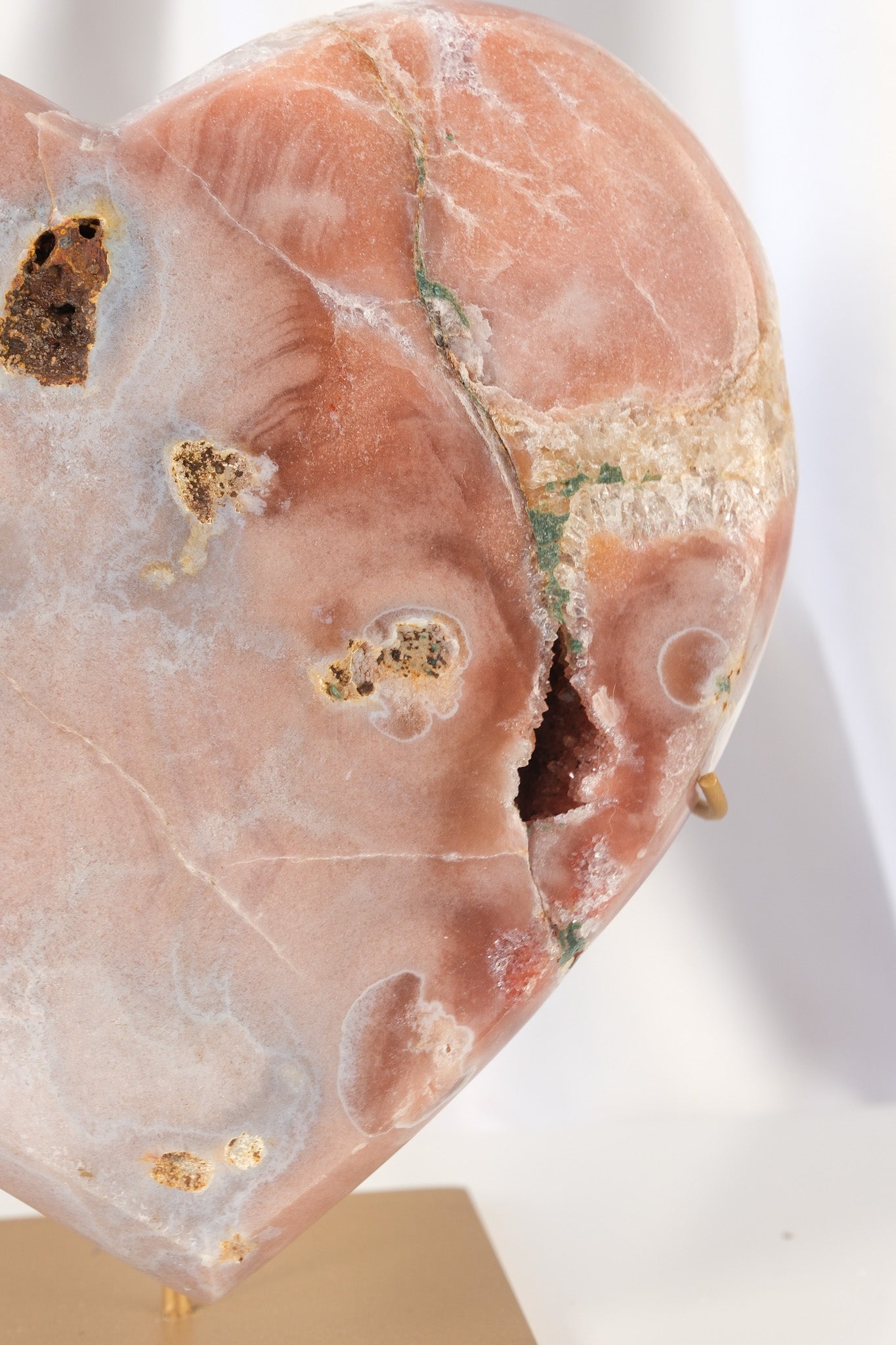 Pink Amethyst Heart on Stand