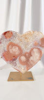 Pink Amethyst Heart on Stand