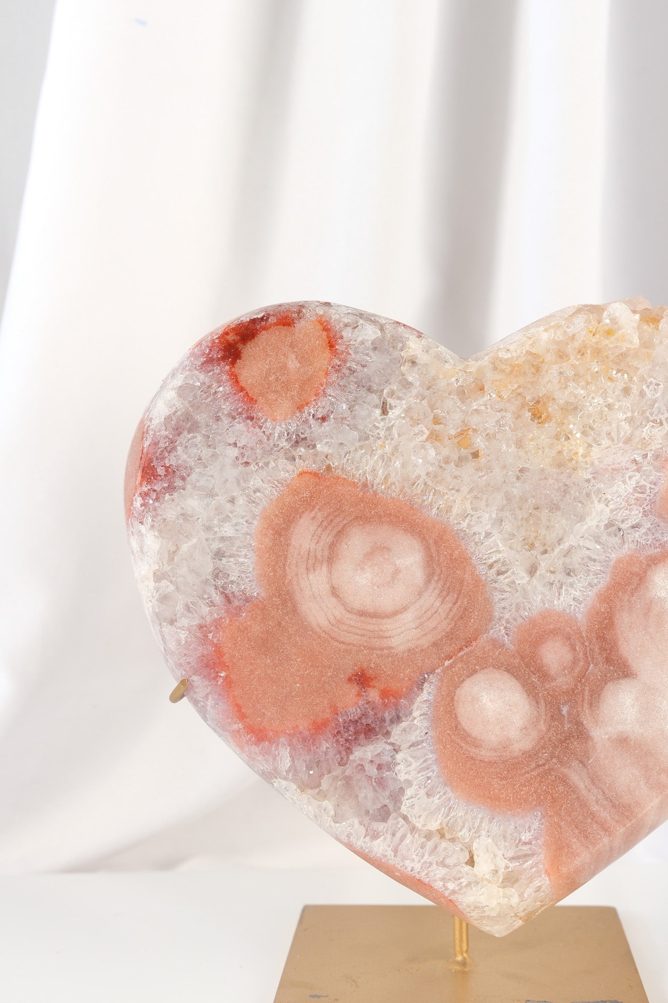 Pink Amethyst Heart on Stand