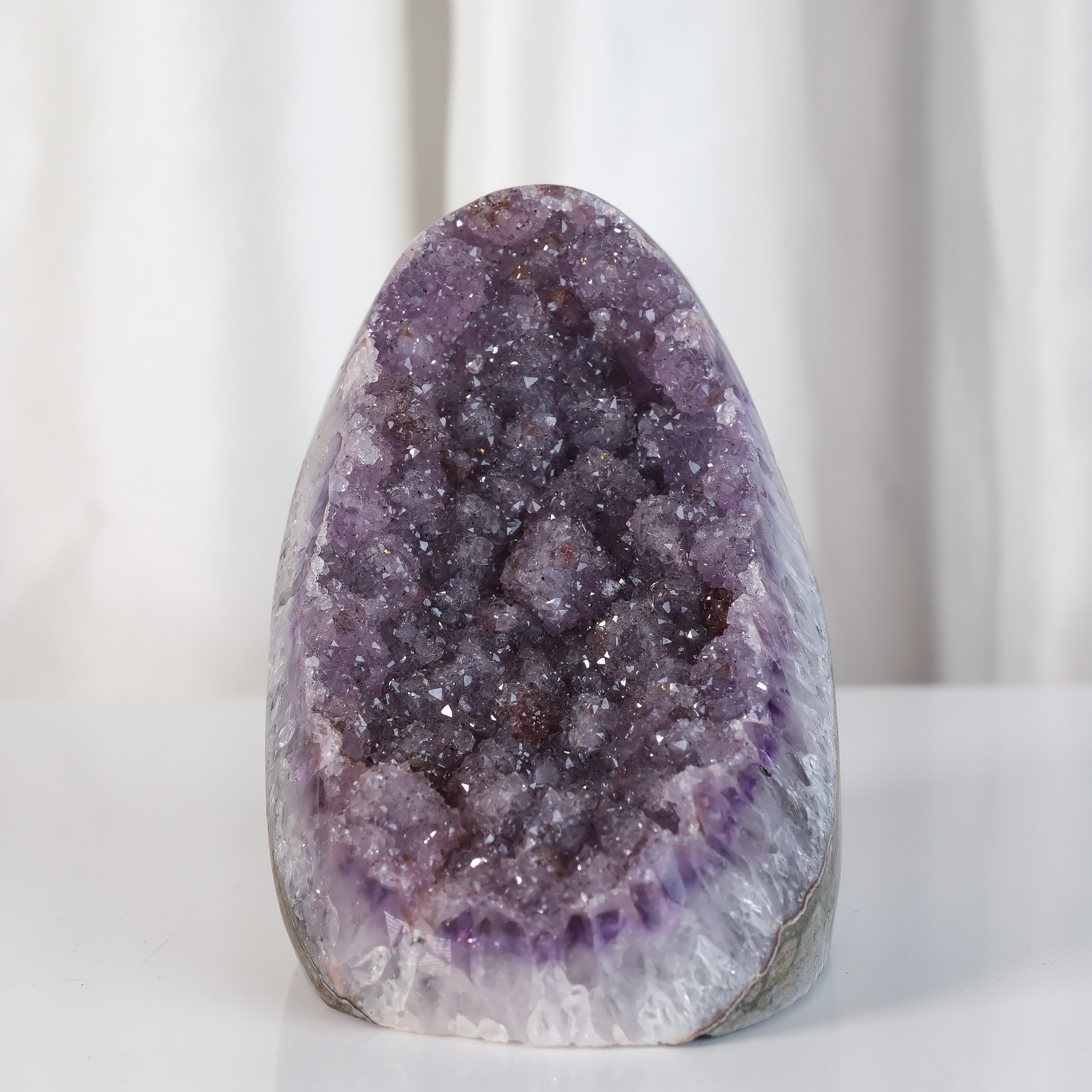 High Quality Purple Sugar Coated Amethyst Cutbase Cluster