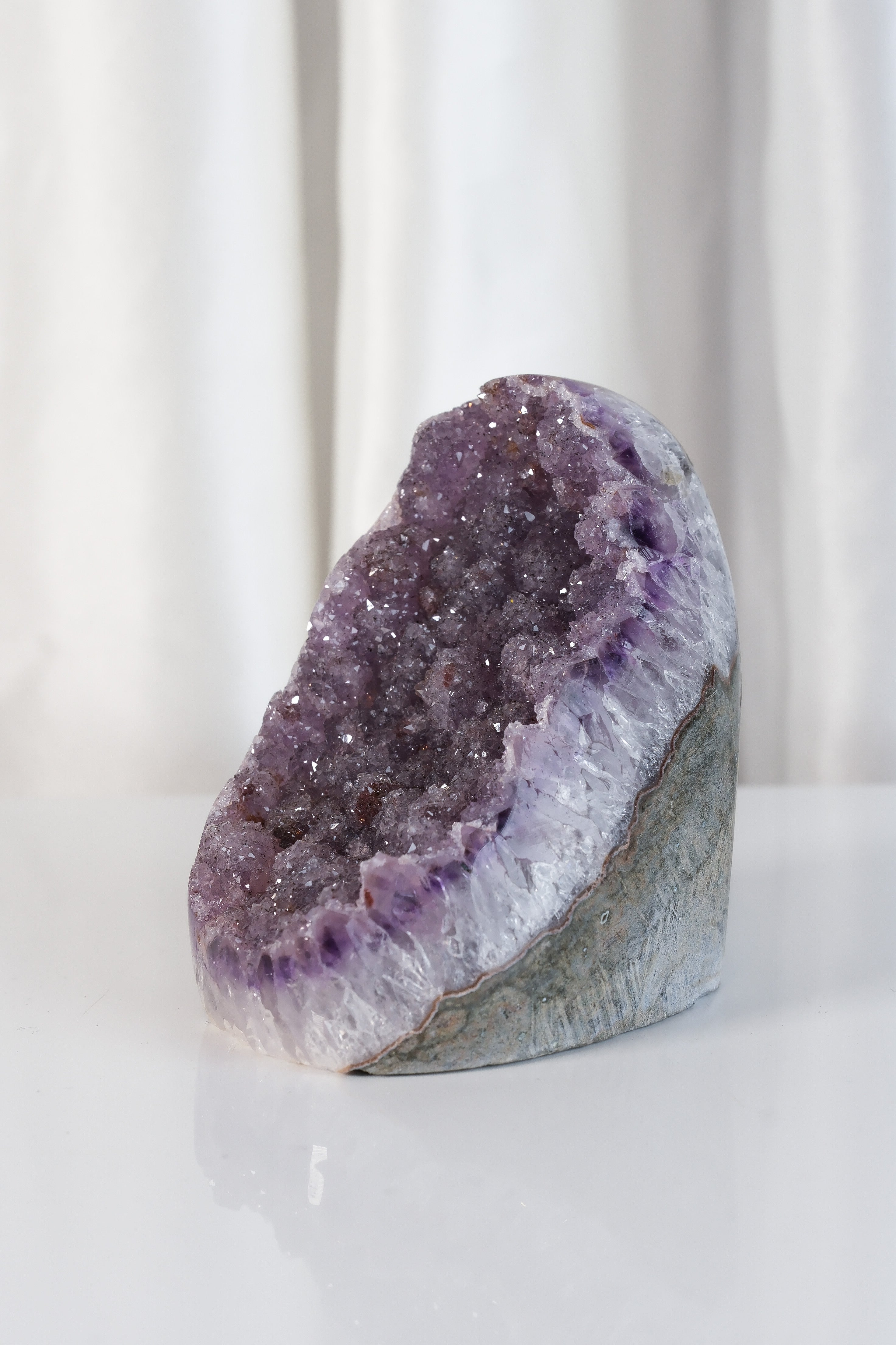 High Quality Purple Sugar Coated Amethyst Cutbase Cluster