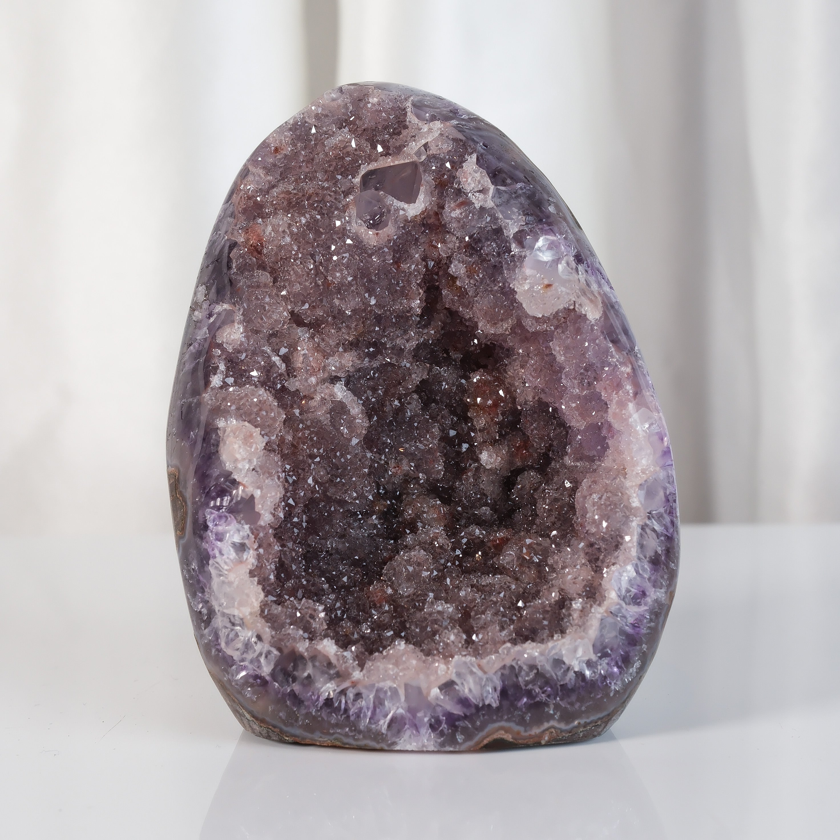 High Quality Purple Sugar Coated Amethyst Cutbase Cluster Misfit