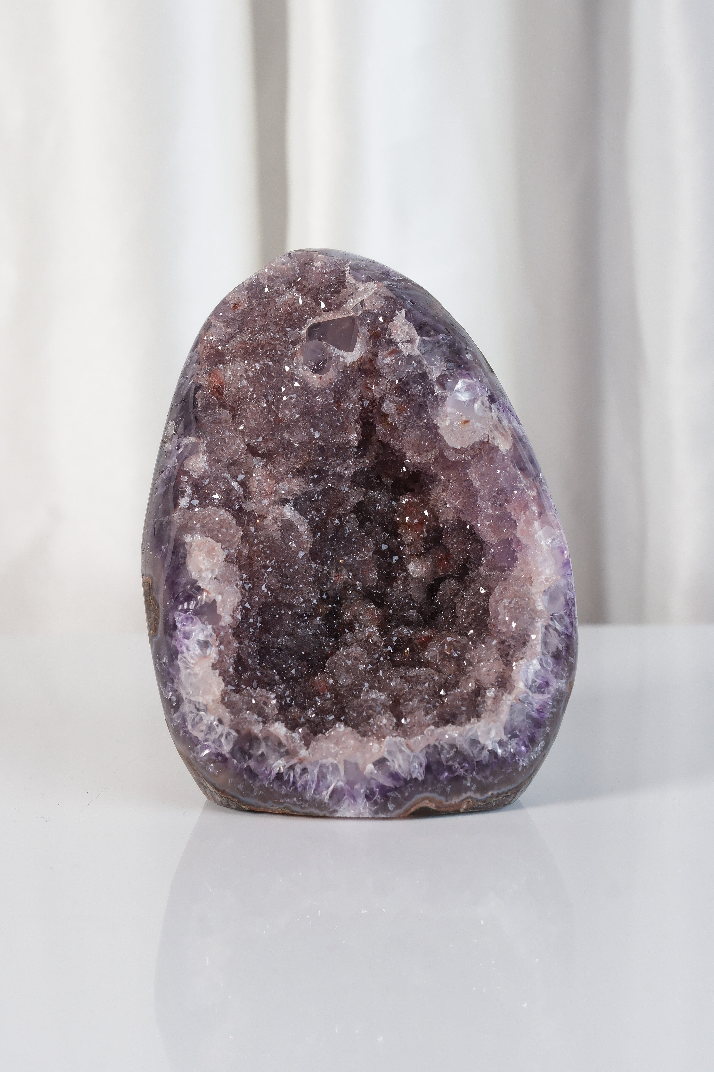 High Quality Purple Sugar Coated Amethyst Cutbase Cluster Misfit