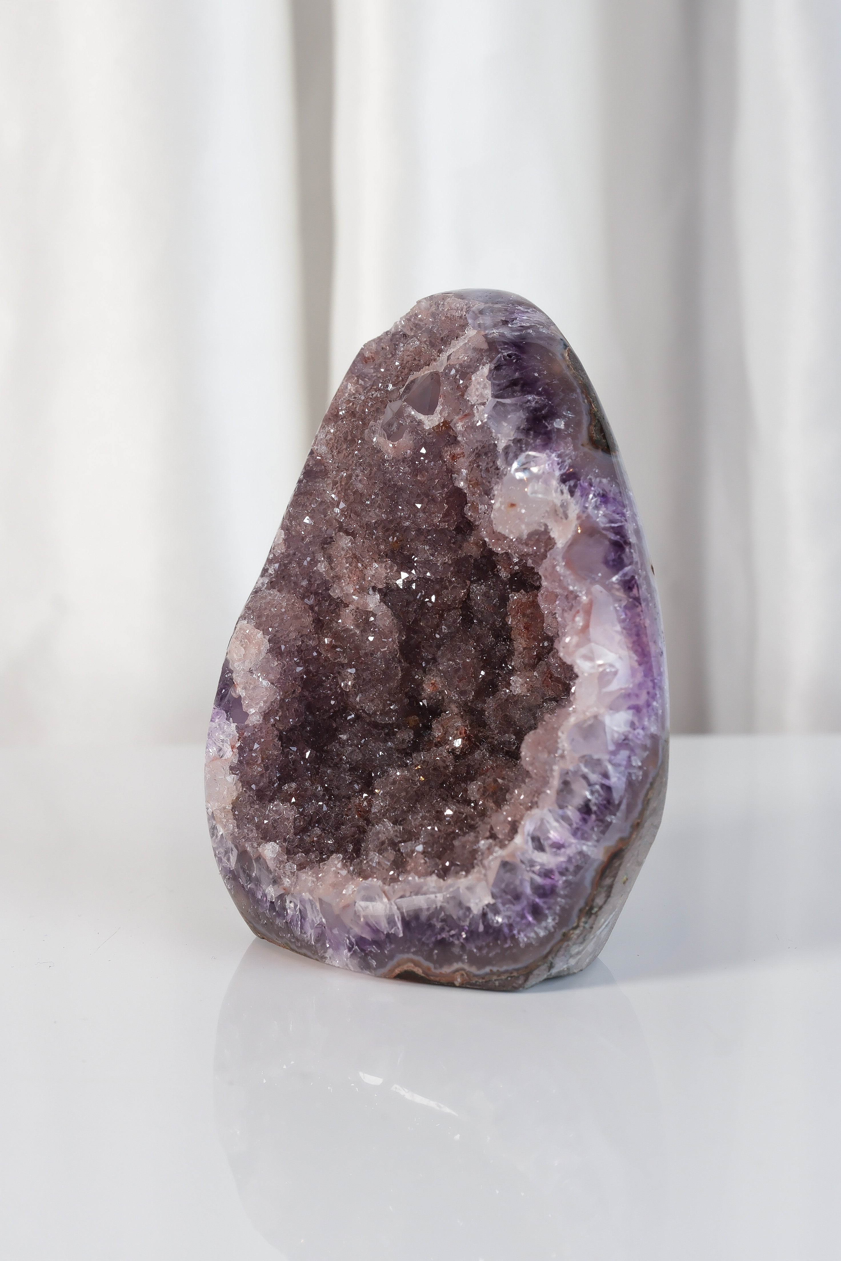 High Quality Purple Sugar Coated Amethyst Cutbase Cluster Misfit