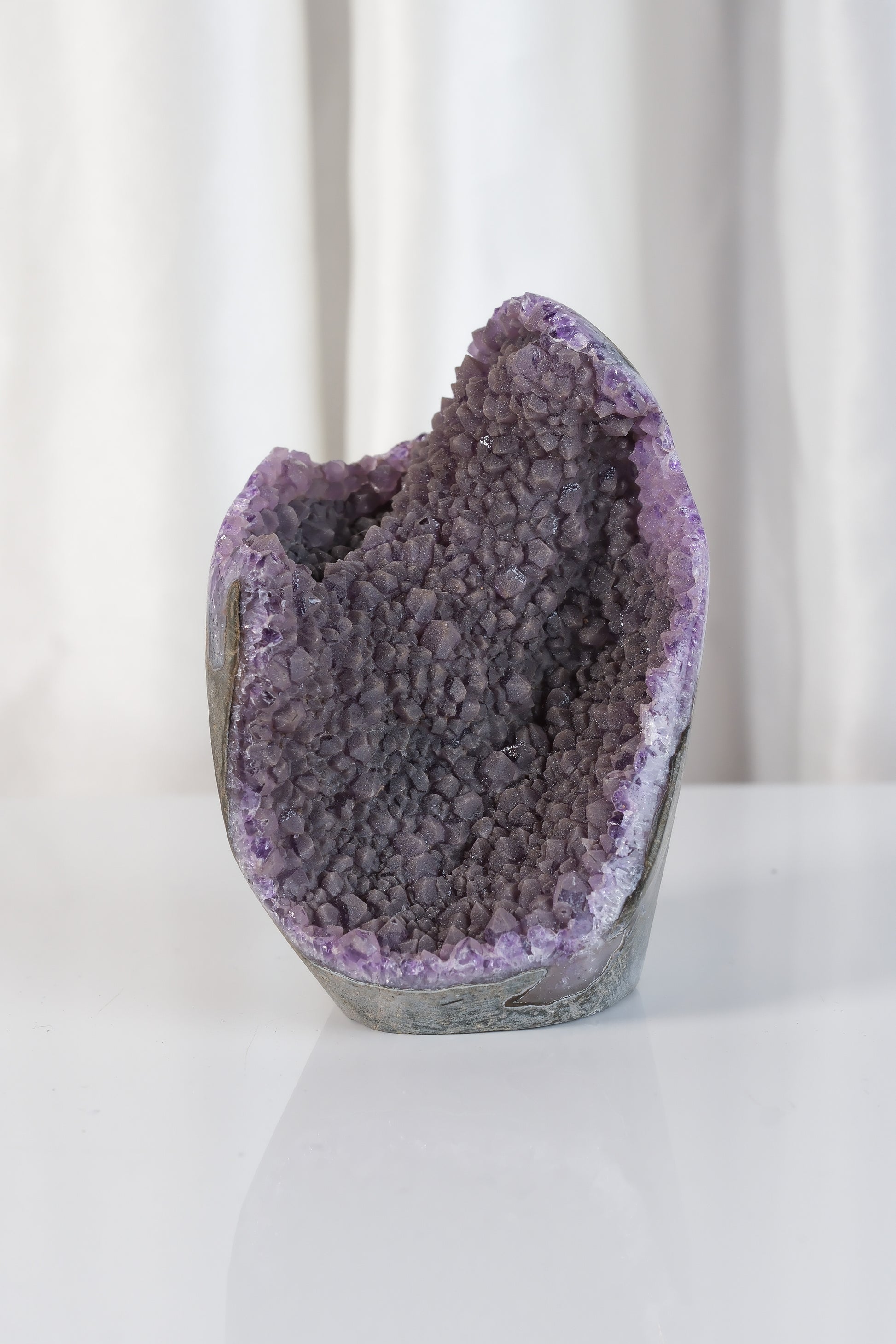 High Quality Purple Sugar Coated Amethyst Cutbase Cluster