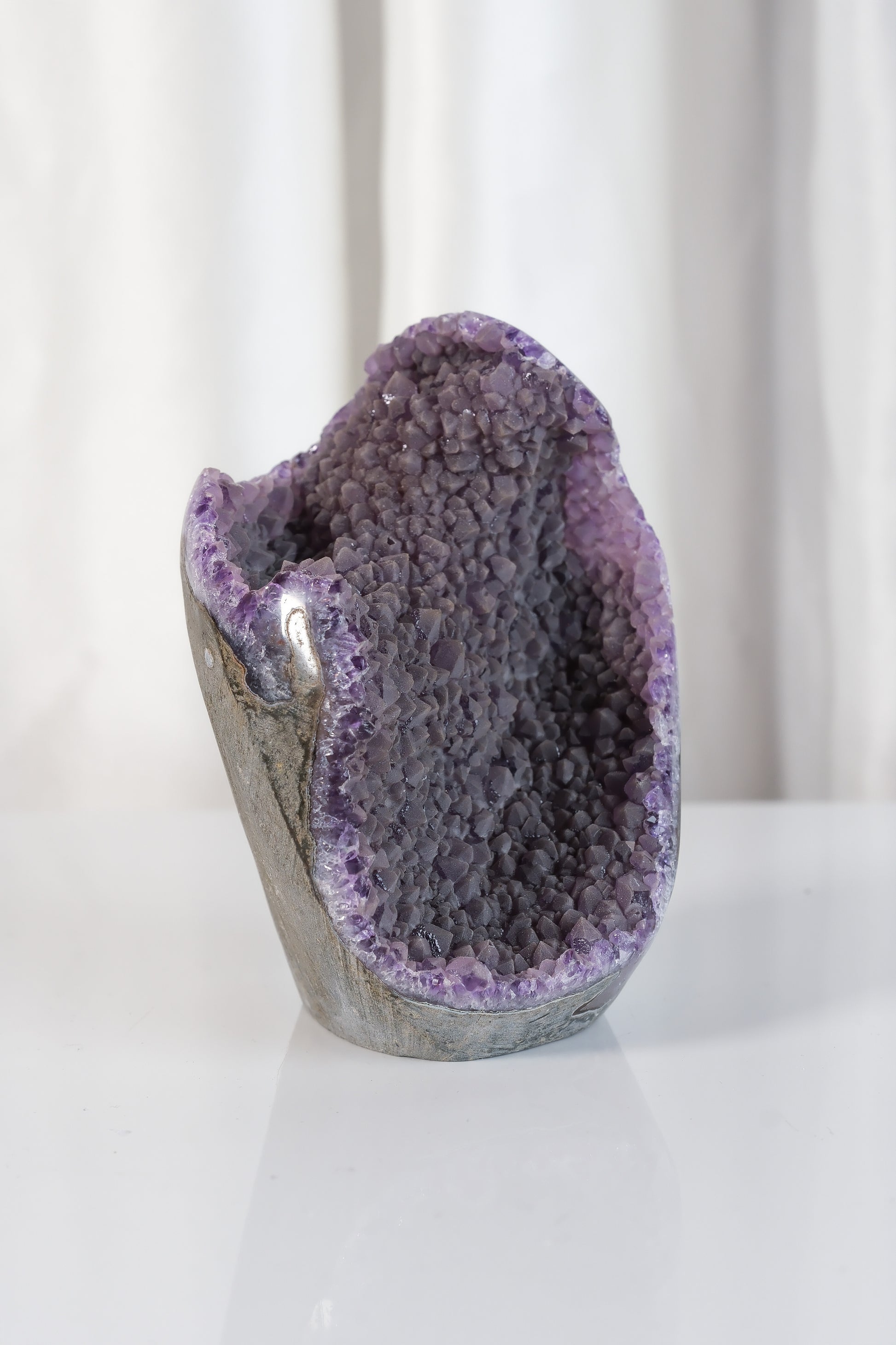 High Quality Purple Sugar Coated Amethyst Cutbase Cluster