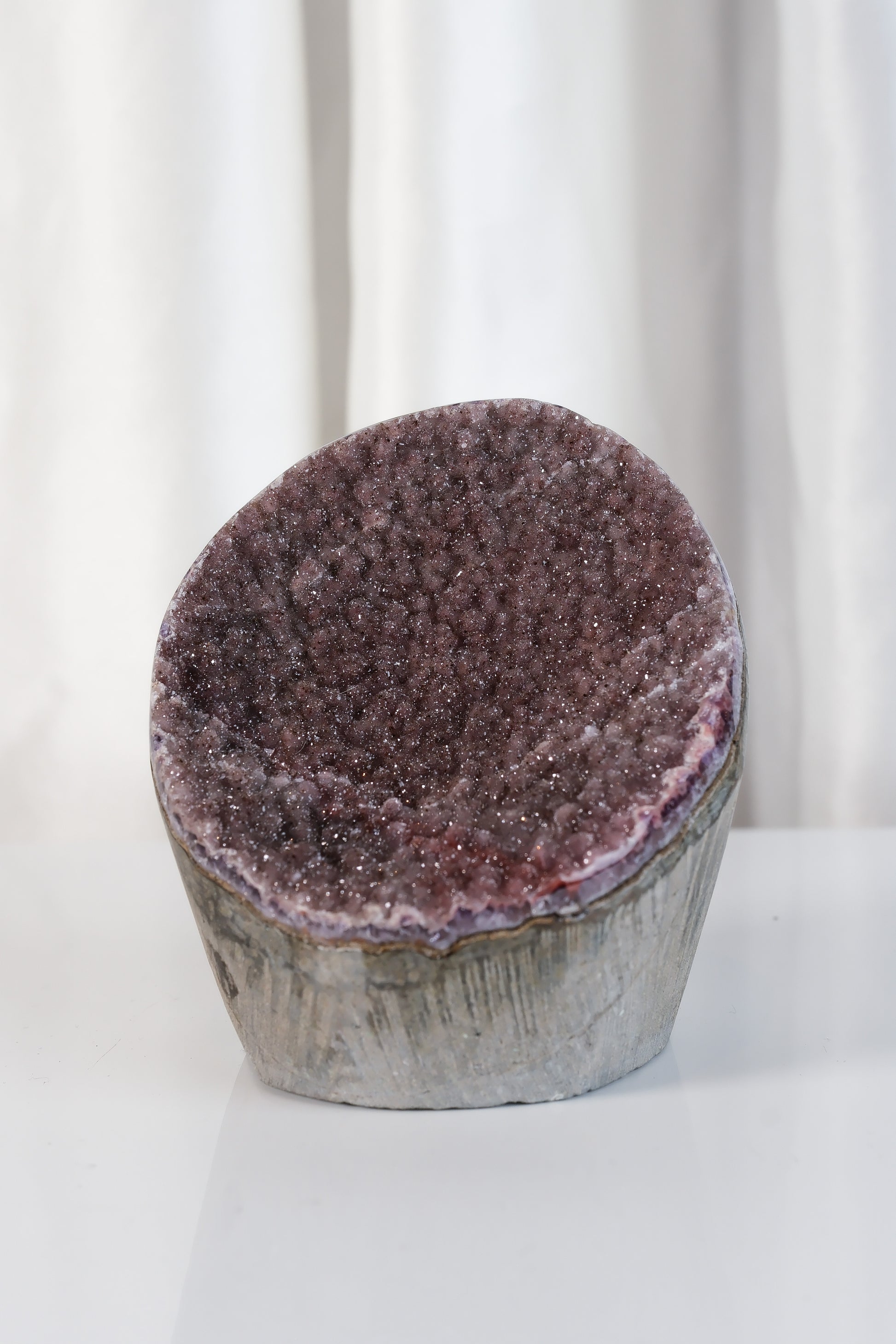 High Quality Purple Sugar Coated Amethyst Cutbase Cluster
