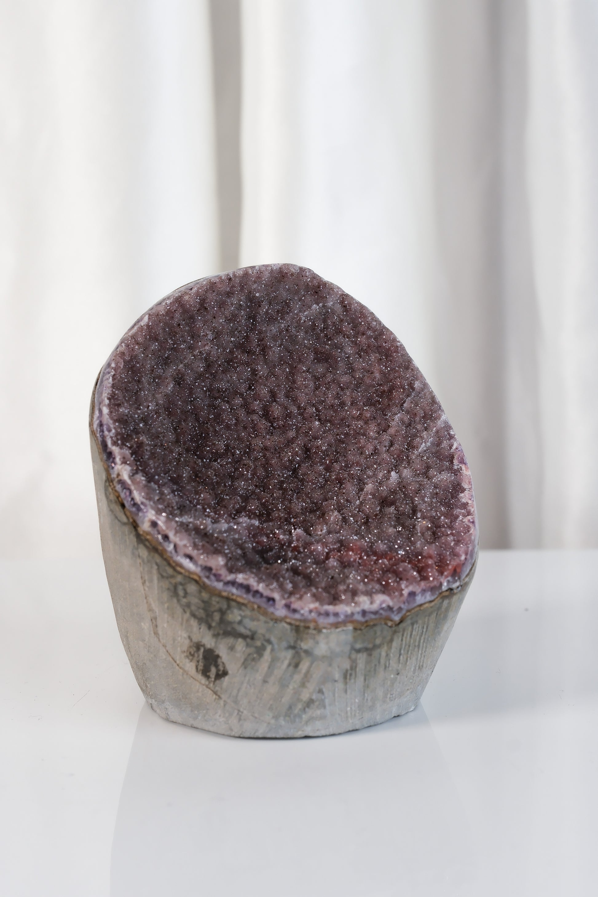 High Quality Purple Sugar Coated Amethyst Cutbase Cluster