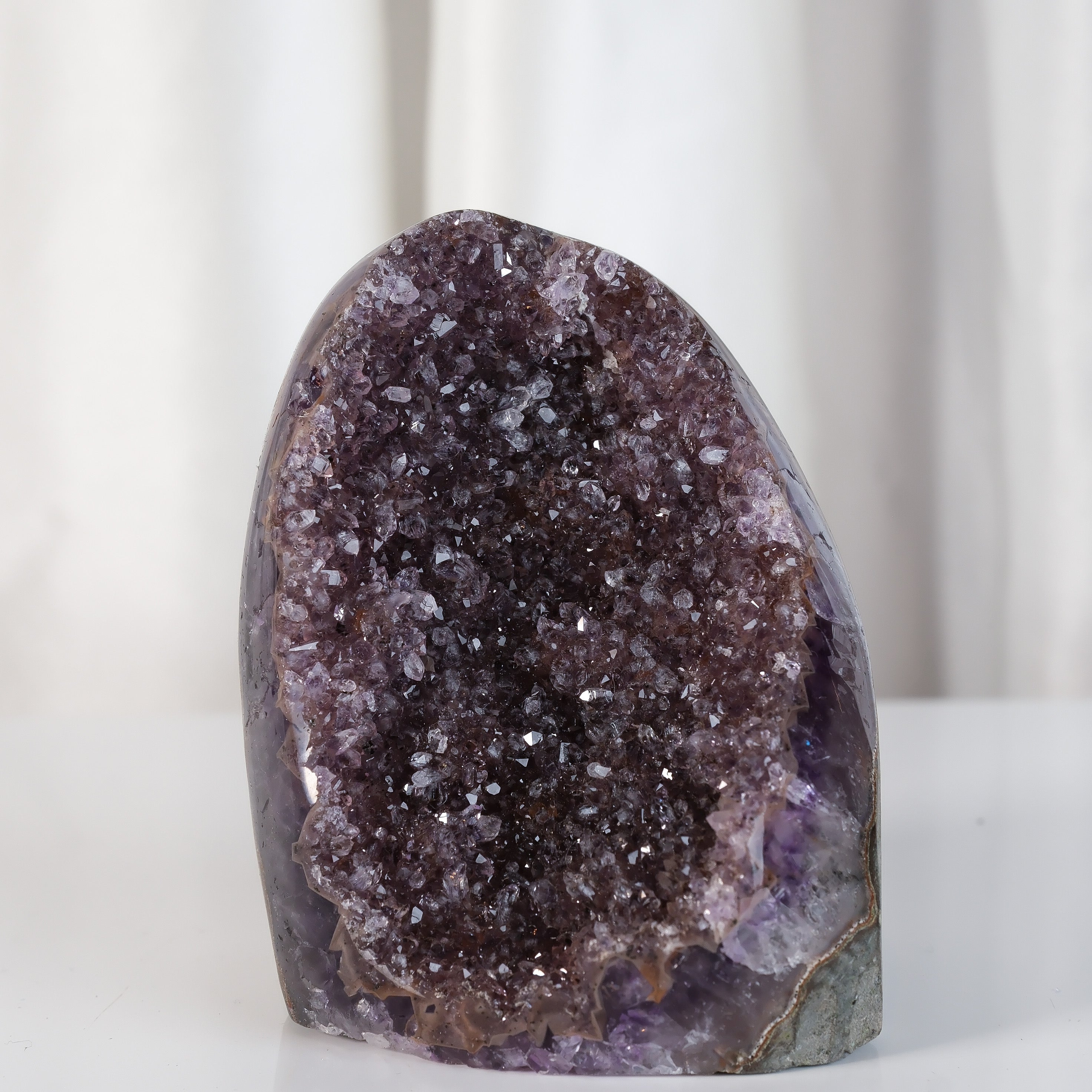 High Quality Purple Sugar Coated Amethyst Cutbase Cluster