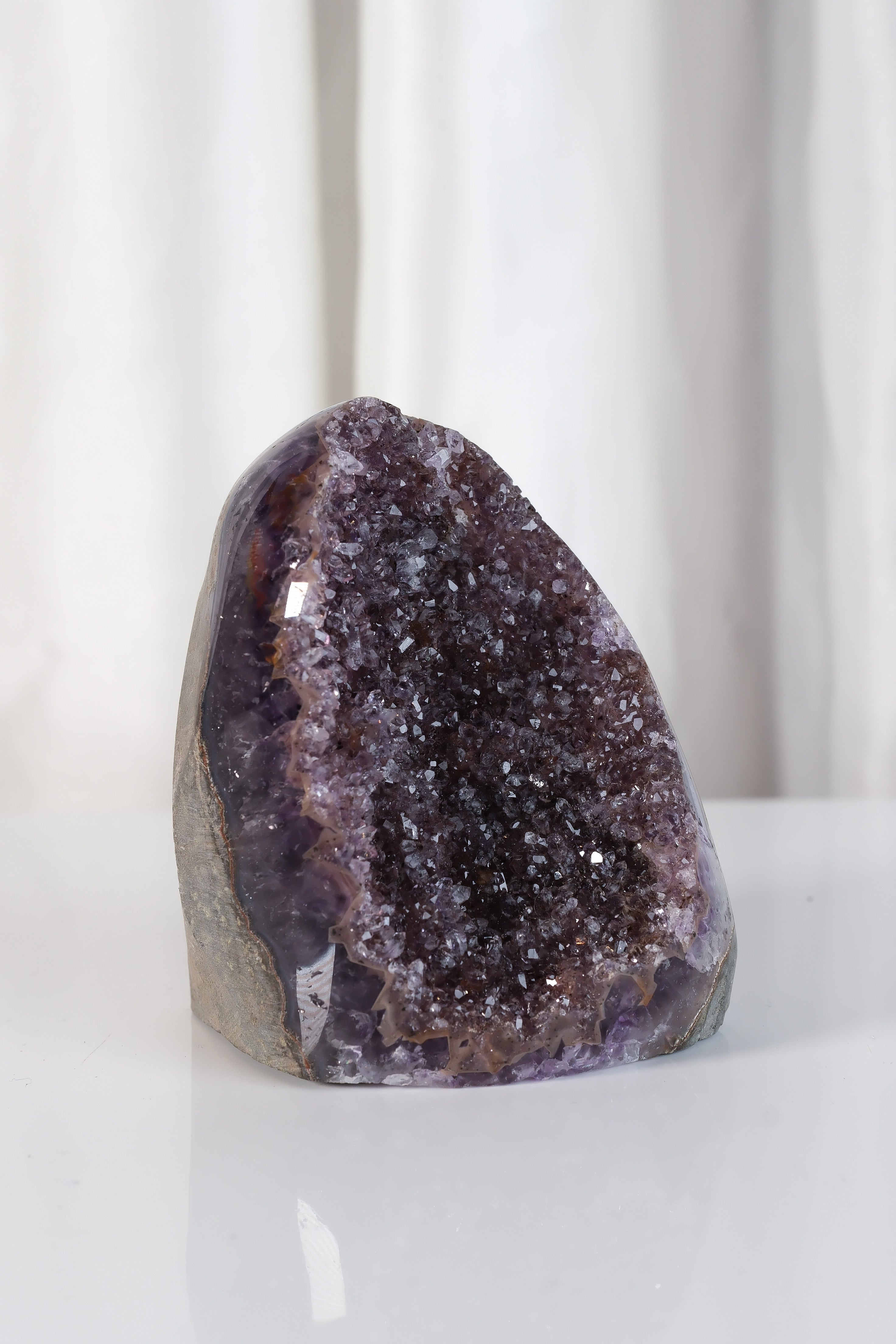 High Quality Purple Sugar Coated Amethyst Cutbase Cluster