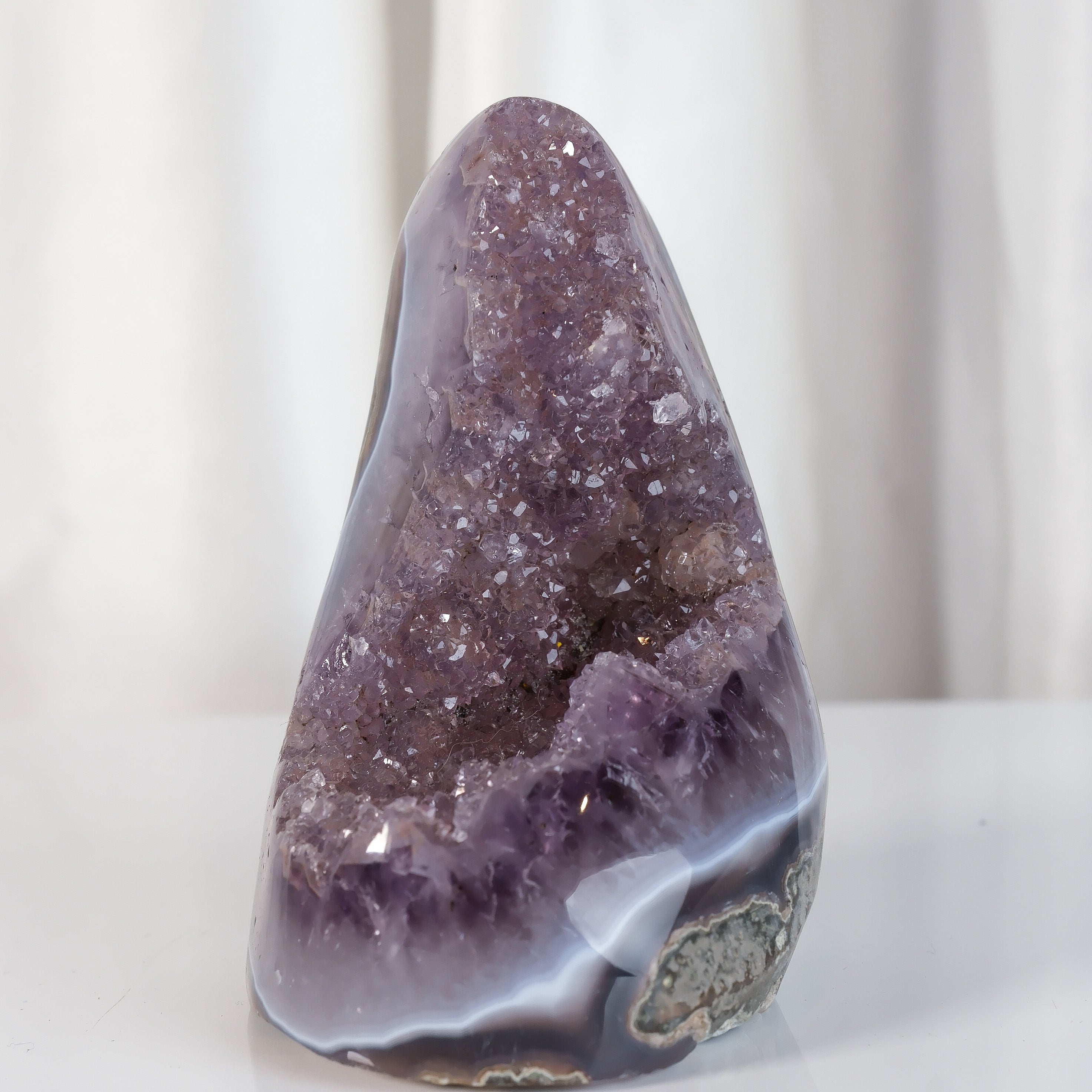 High Quality Purple Sugar Coated Amethyst Cutbase Cluster