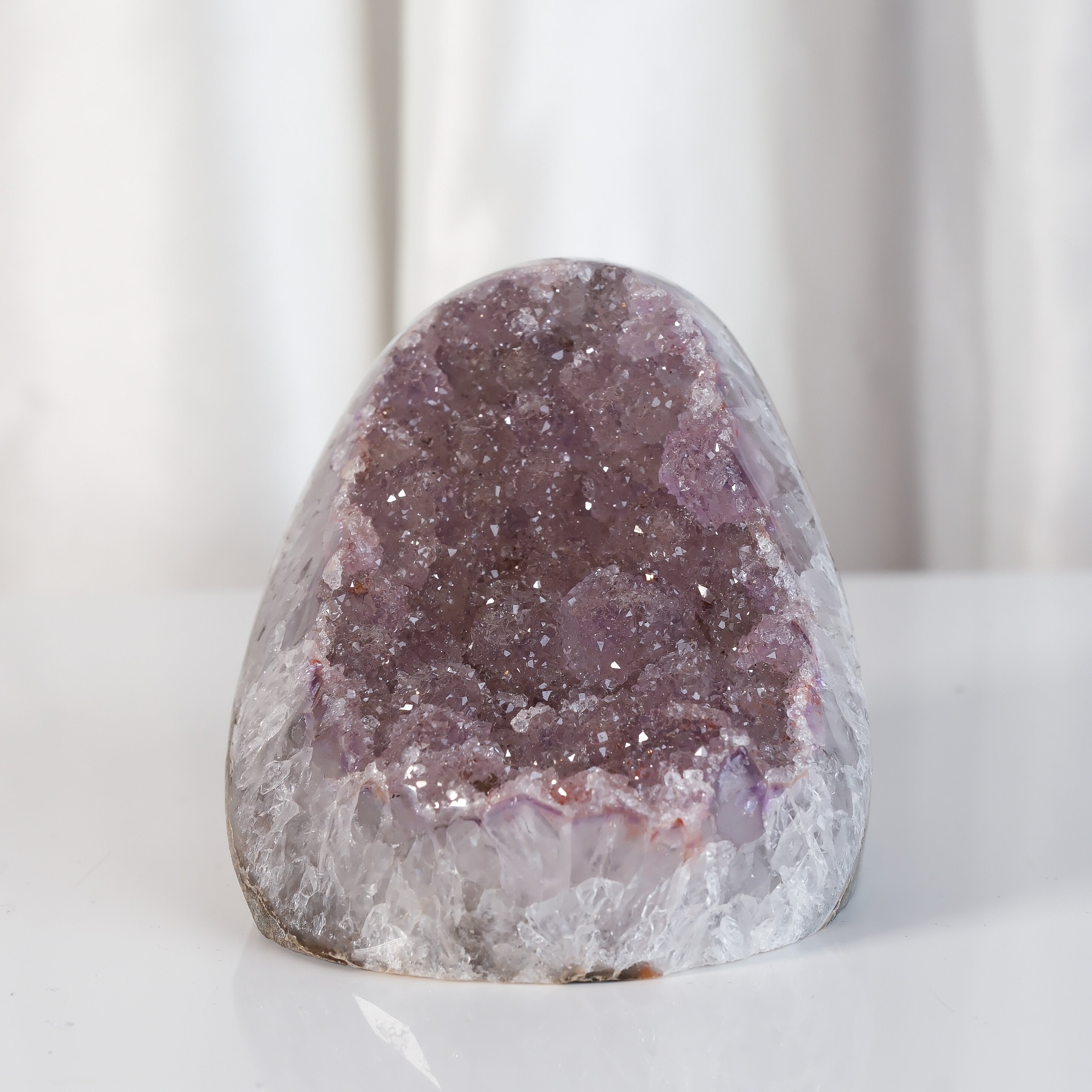 High Quality Purple Sugar Coated Amethyst Cutbase Cluster