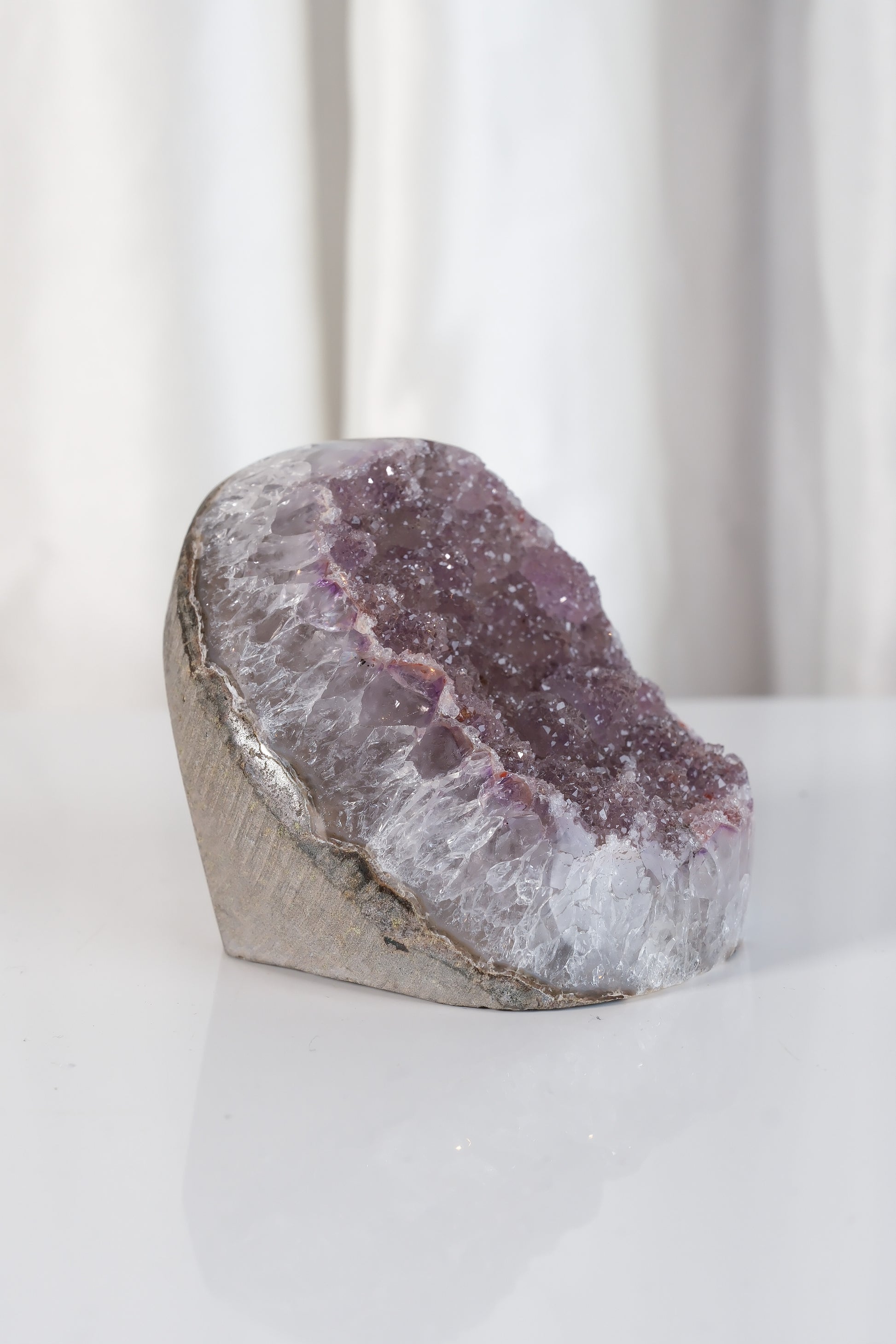 High Quality Purple Sugar Coated Amethyst Cutbase Cluster