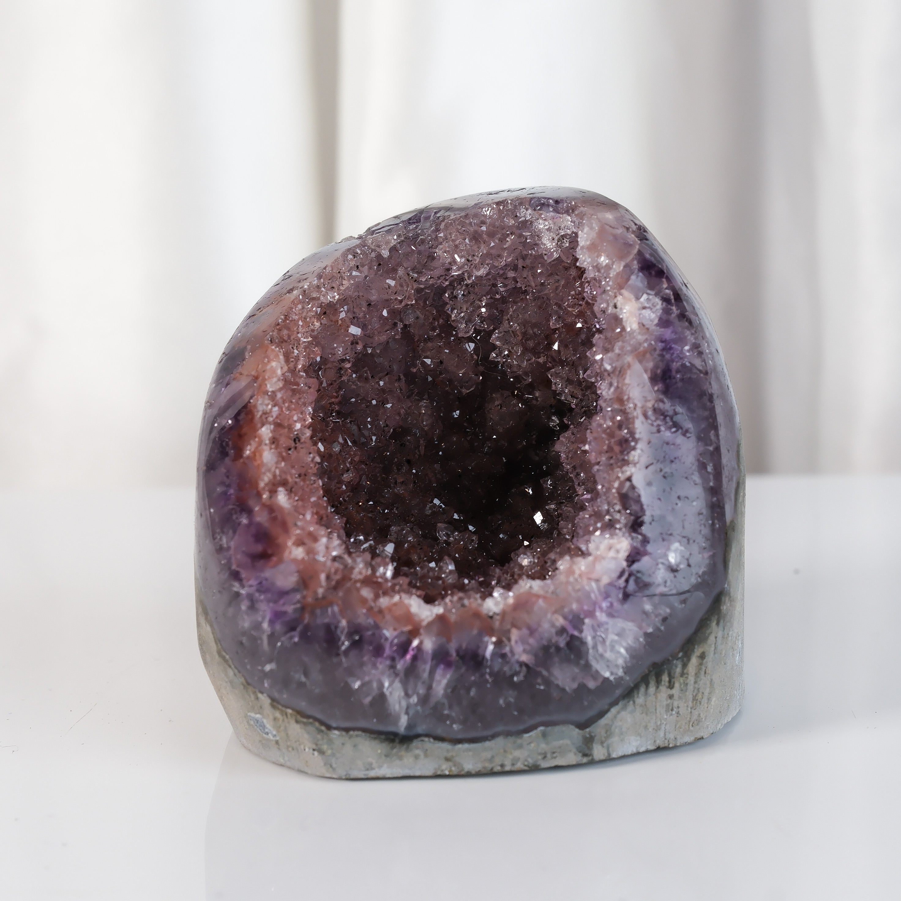 High Quality Purple Sugar Coated Amethyst Cutbase Cluster