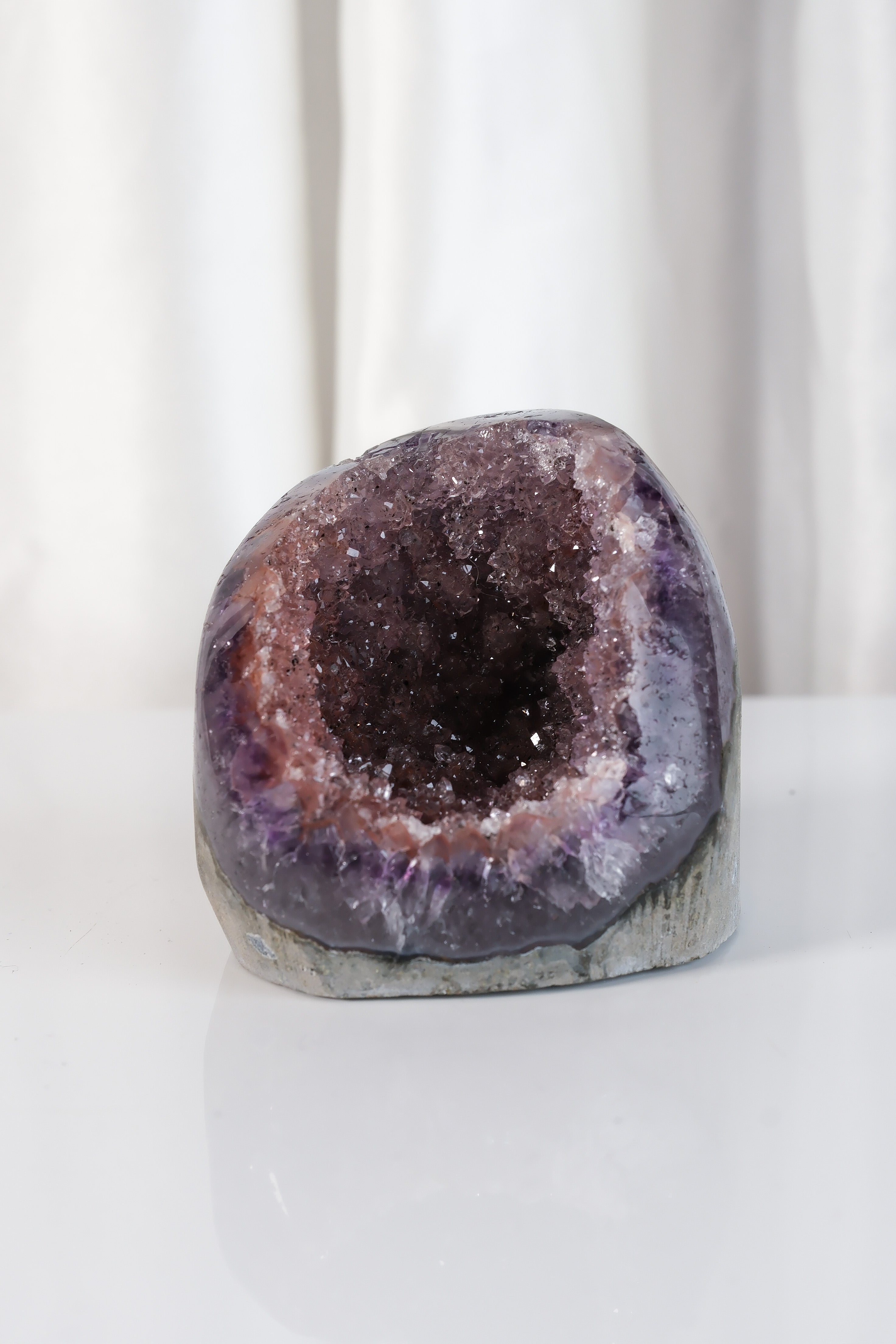 High Quality Purple Sugar Coated Amethyst Cutbase Cluster