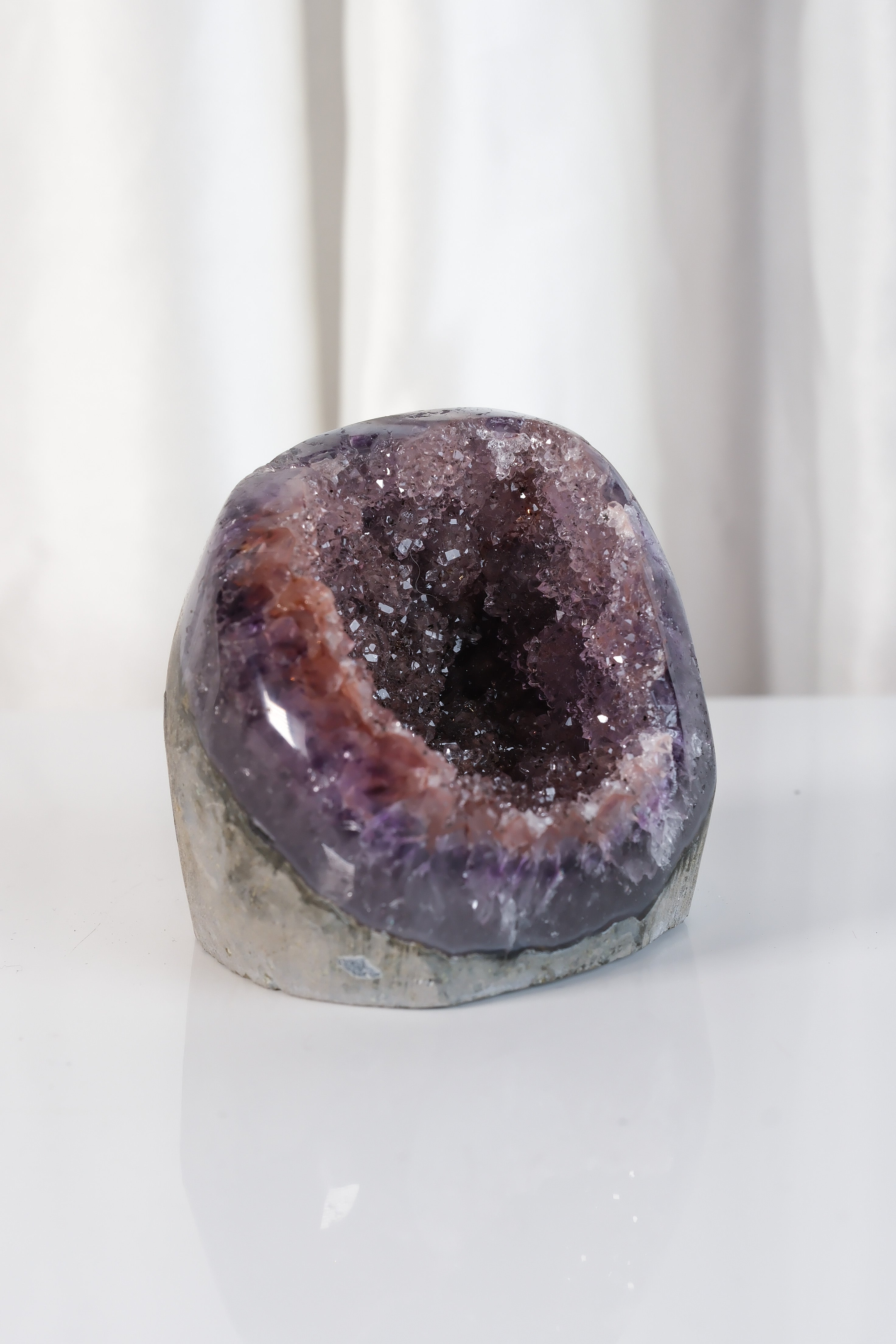 High Quality Purple Sugar Coated Amethyst Cutbase Cluster