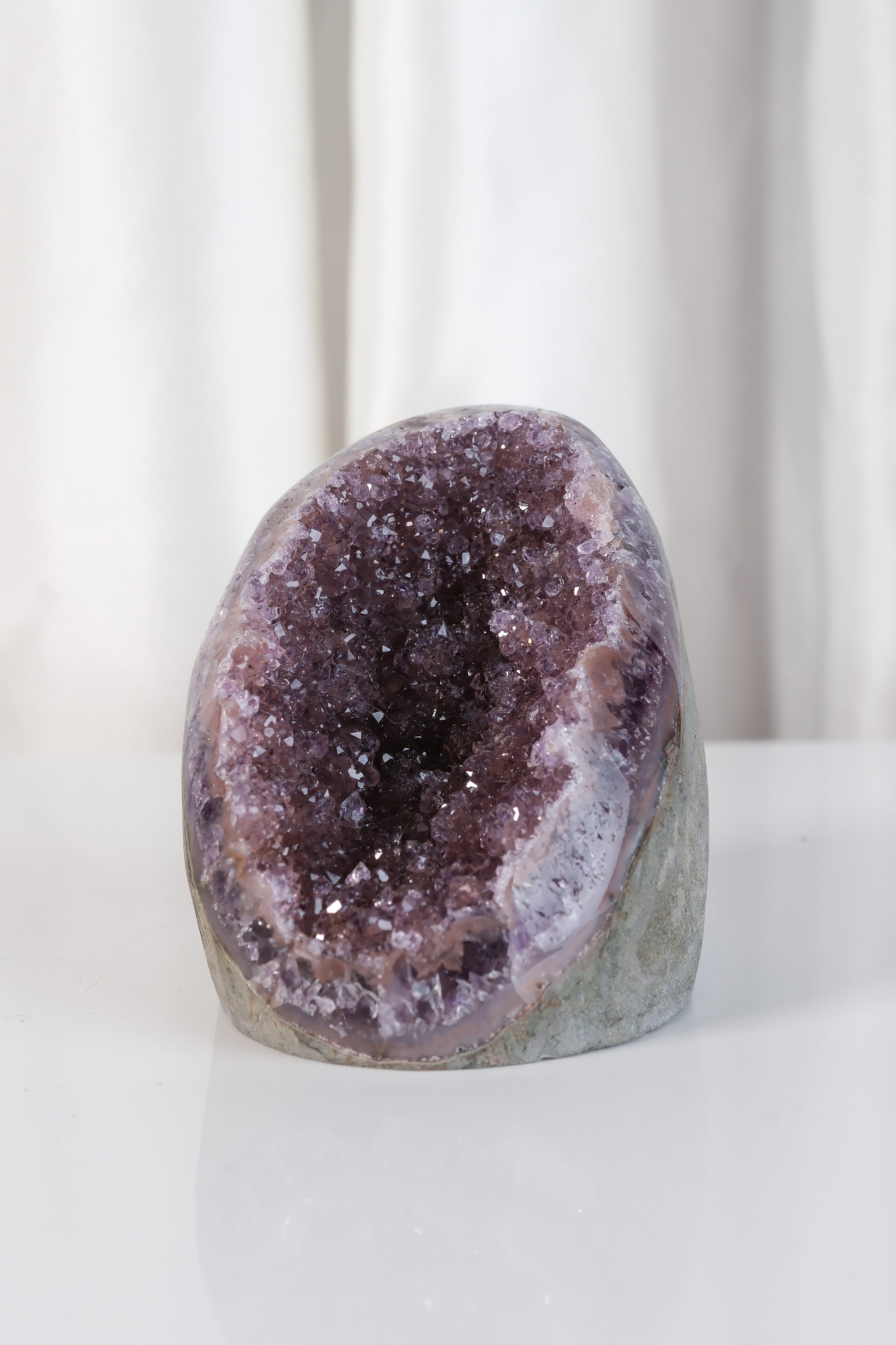 High Quality Purple Sugar Coated Amethyst Cutbase Cluster