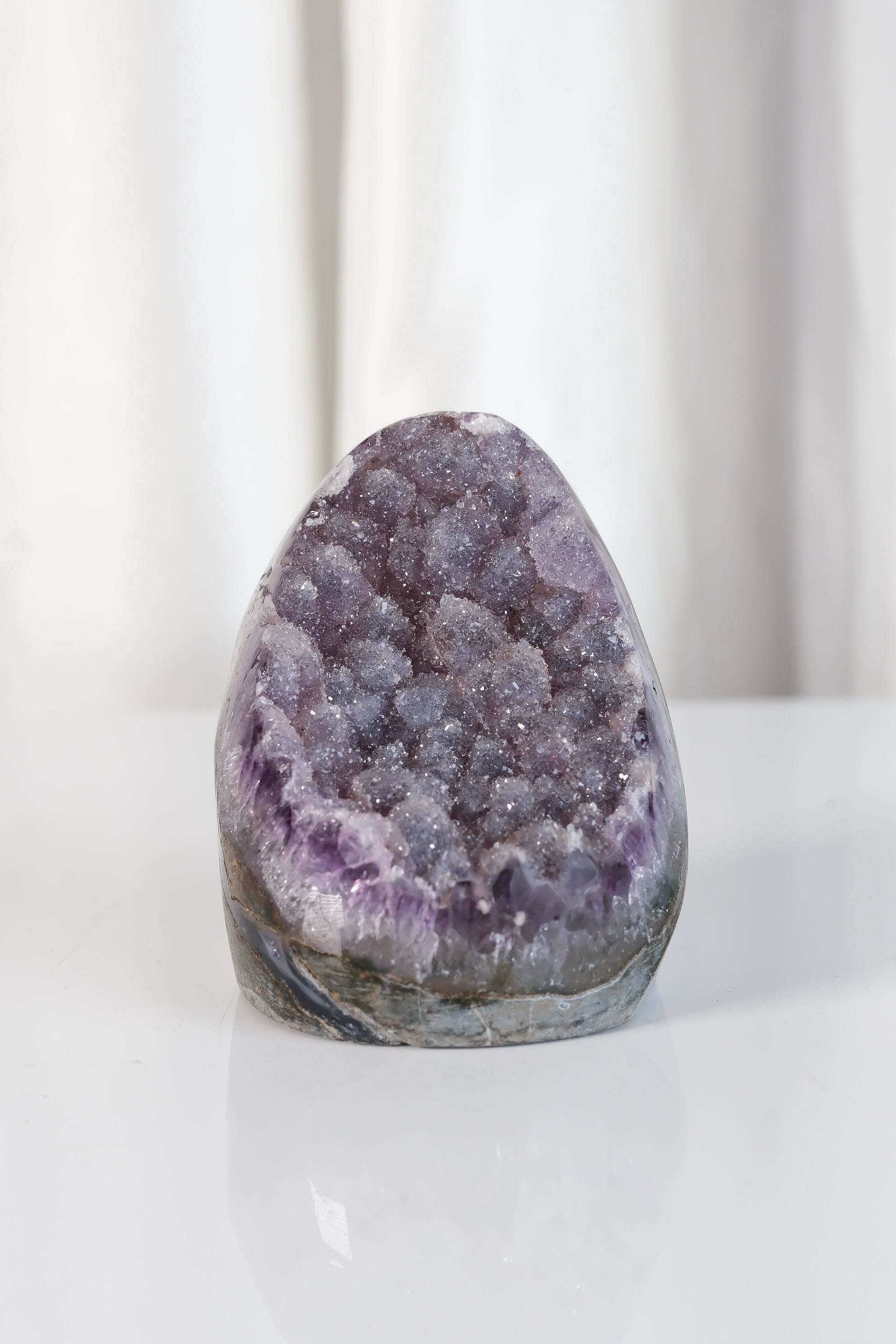 High Quality Purple/Blue Sugar Coated Amethyst Cutbase Cluster
