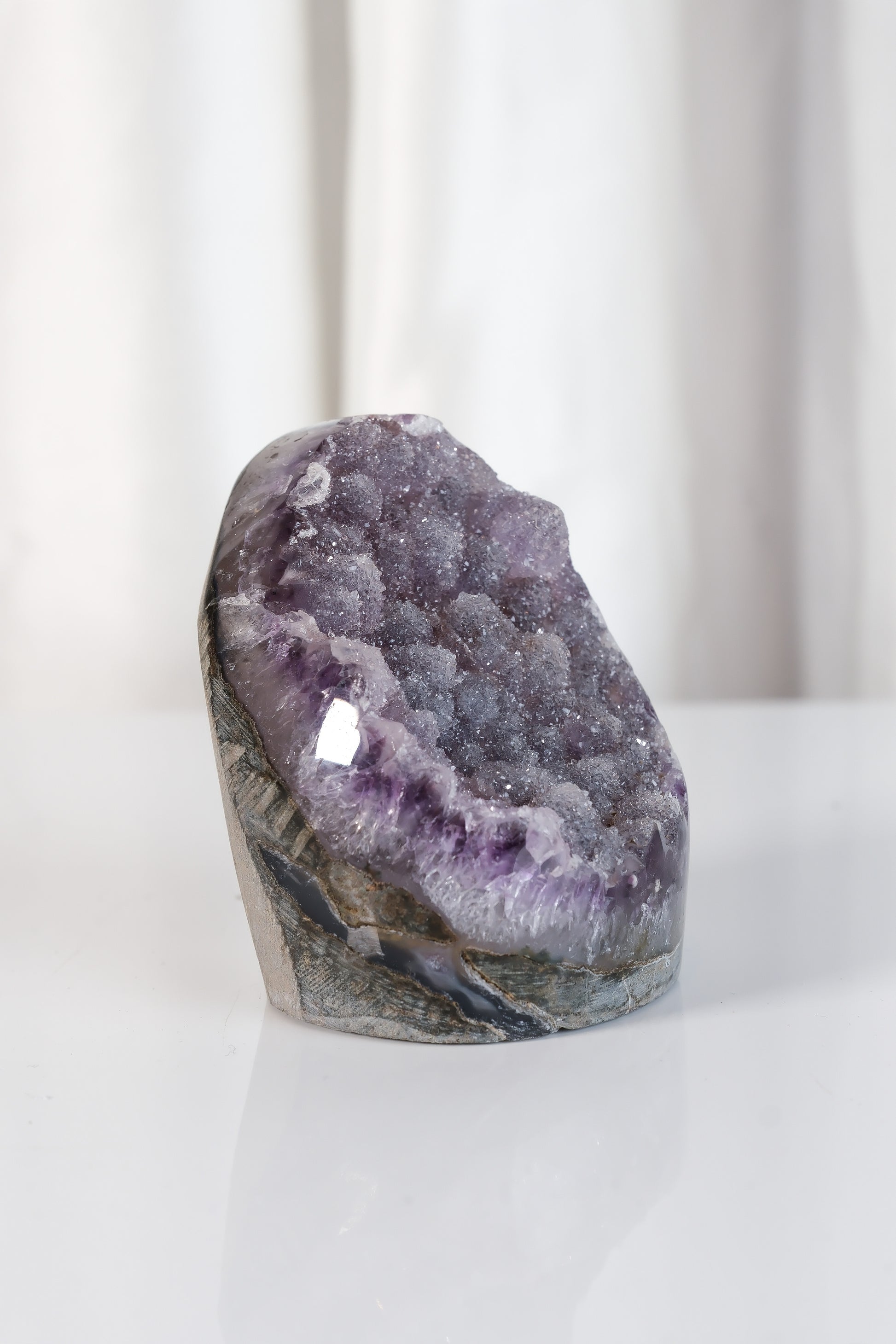 High Quality Purple/Blue Sugar Coated Amethyst Cutbase Cluster