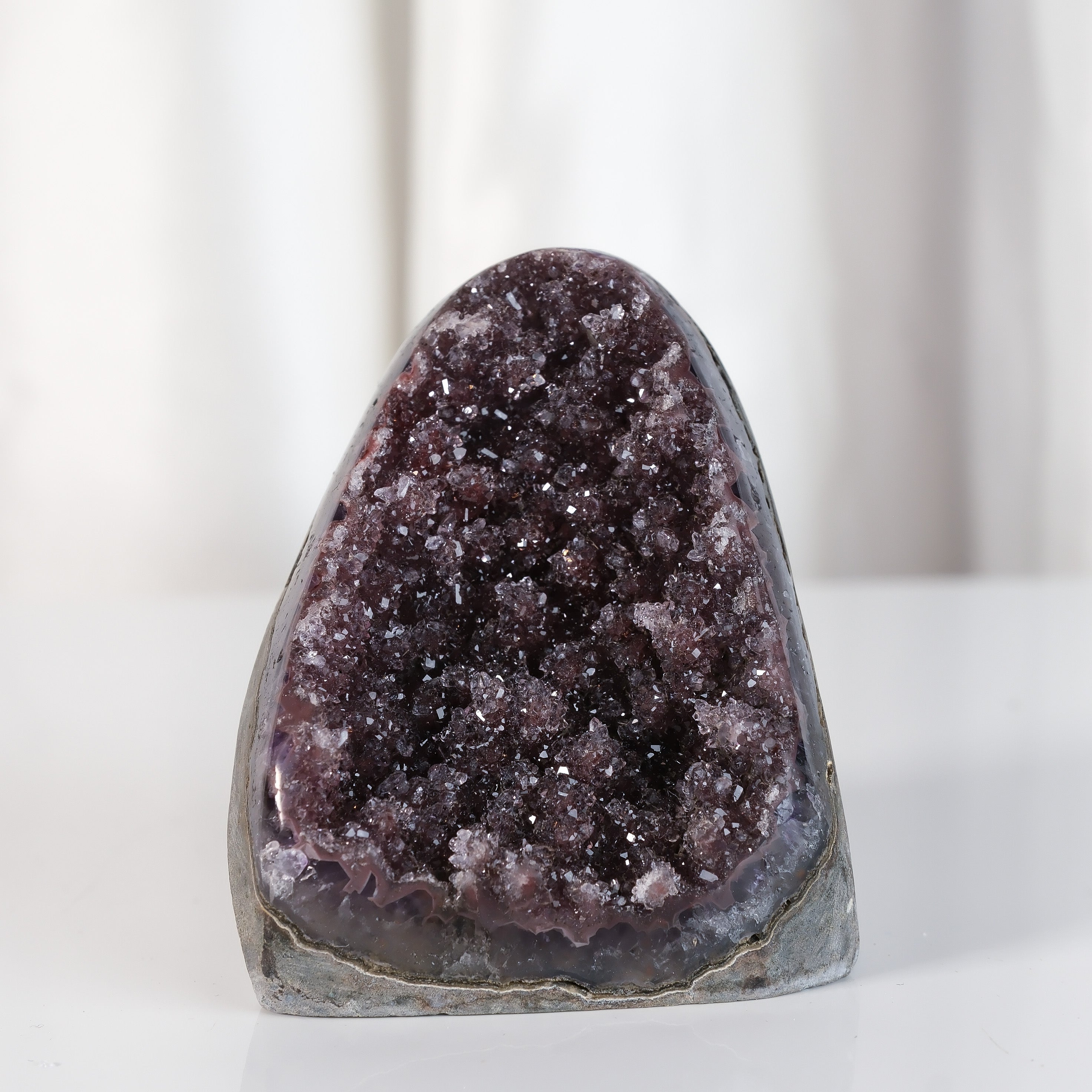 High Quality Purple Sugar Coated Amethyst Cutbase Cluster