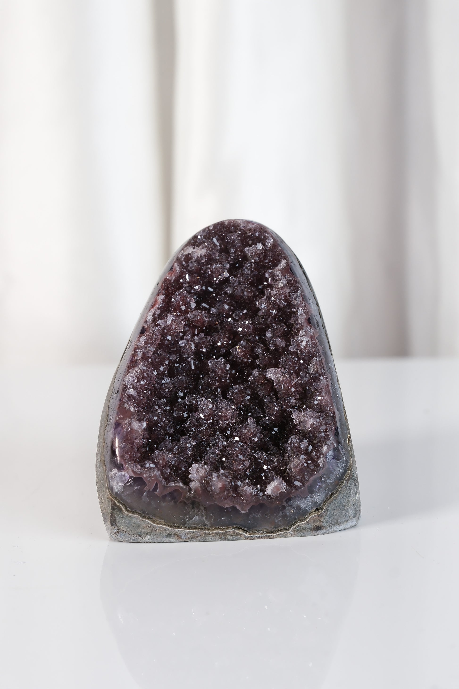 High Quality Purple Sugar Coated Amethyst Cutbase Cluster