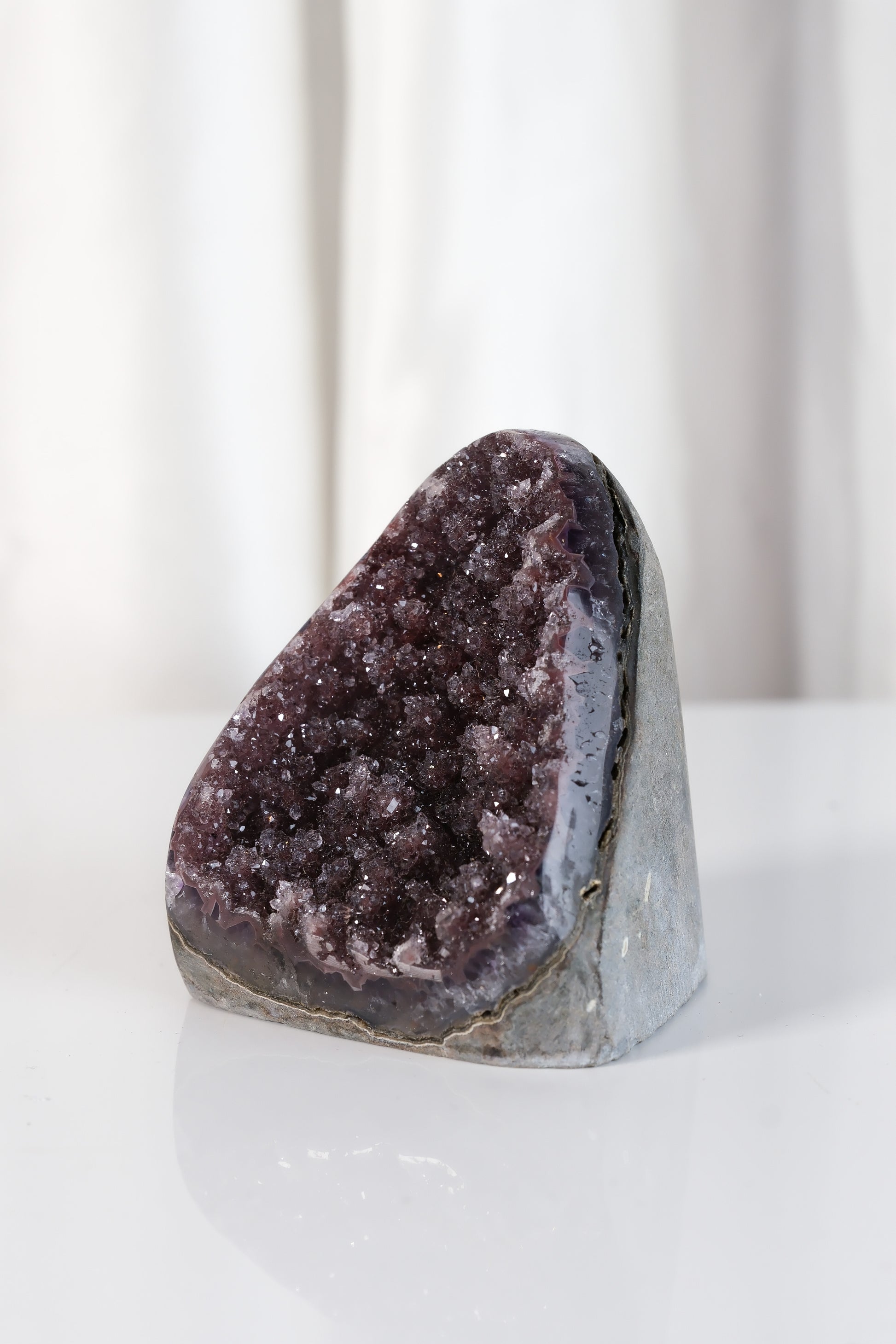 High Quality Purple Sugar Coated Amethyst Cutbase Cluster