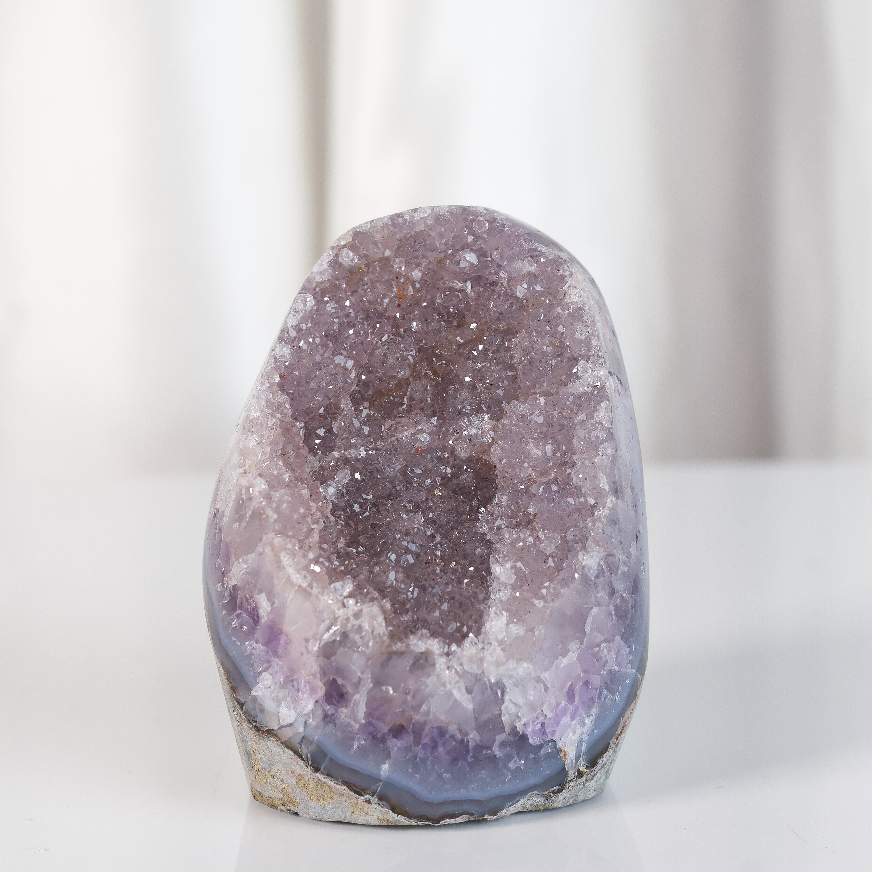 High Quality Purple Sugar Coated Amethyst Cutbase Cluster
