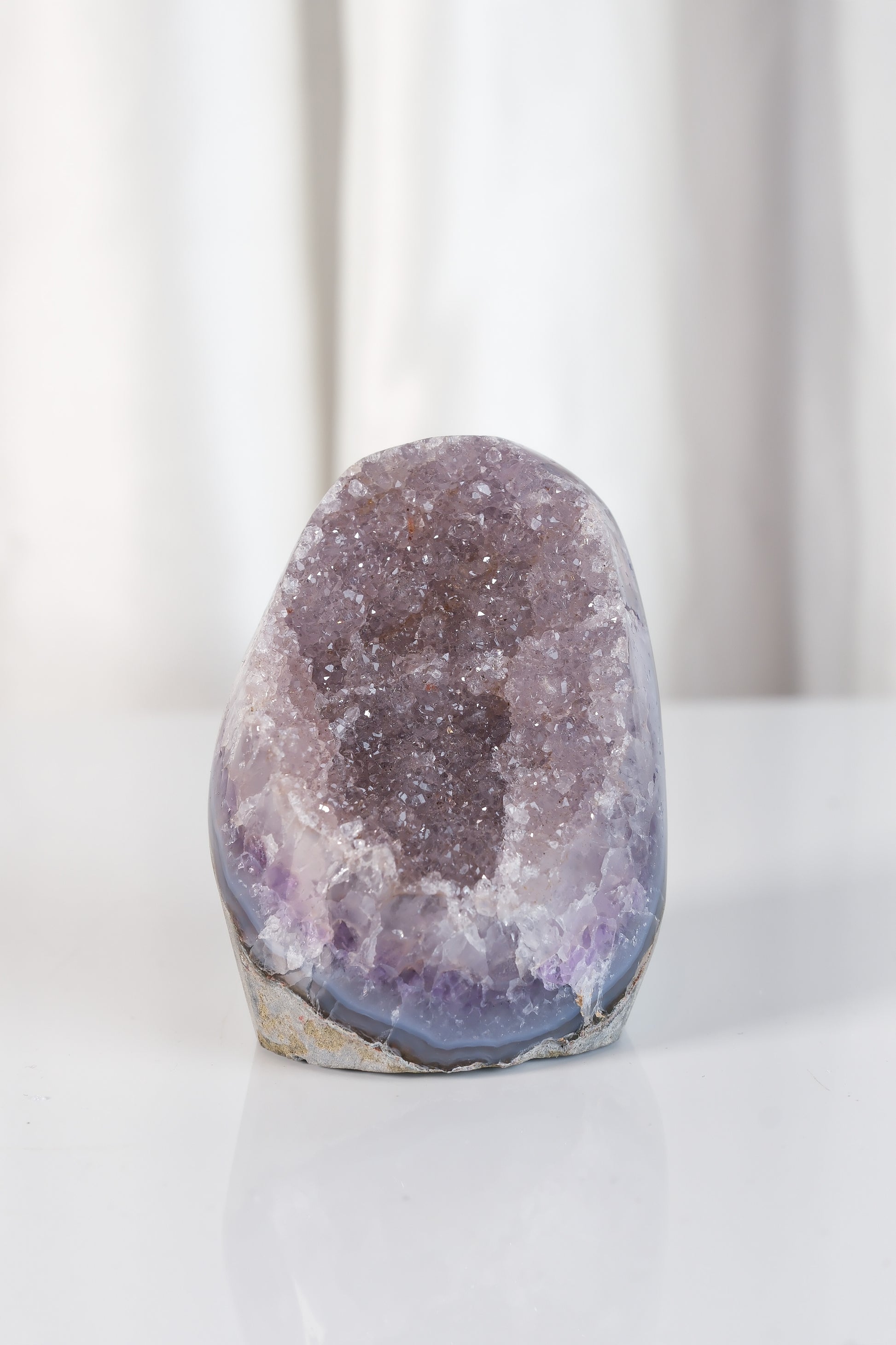 High Quality Purple Sugar Coated Amethyst Cutbase Cluster