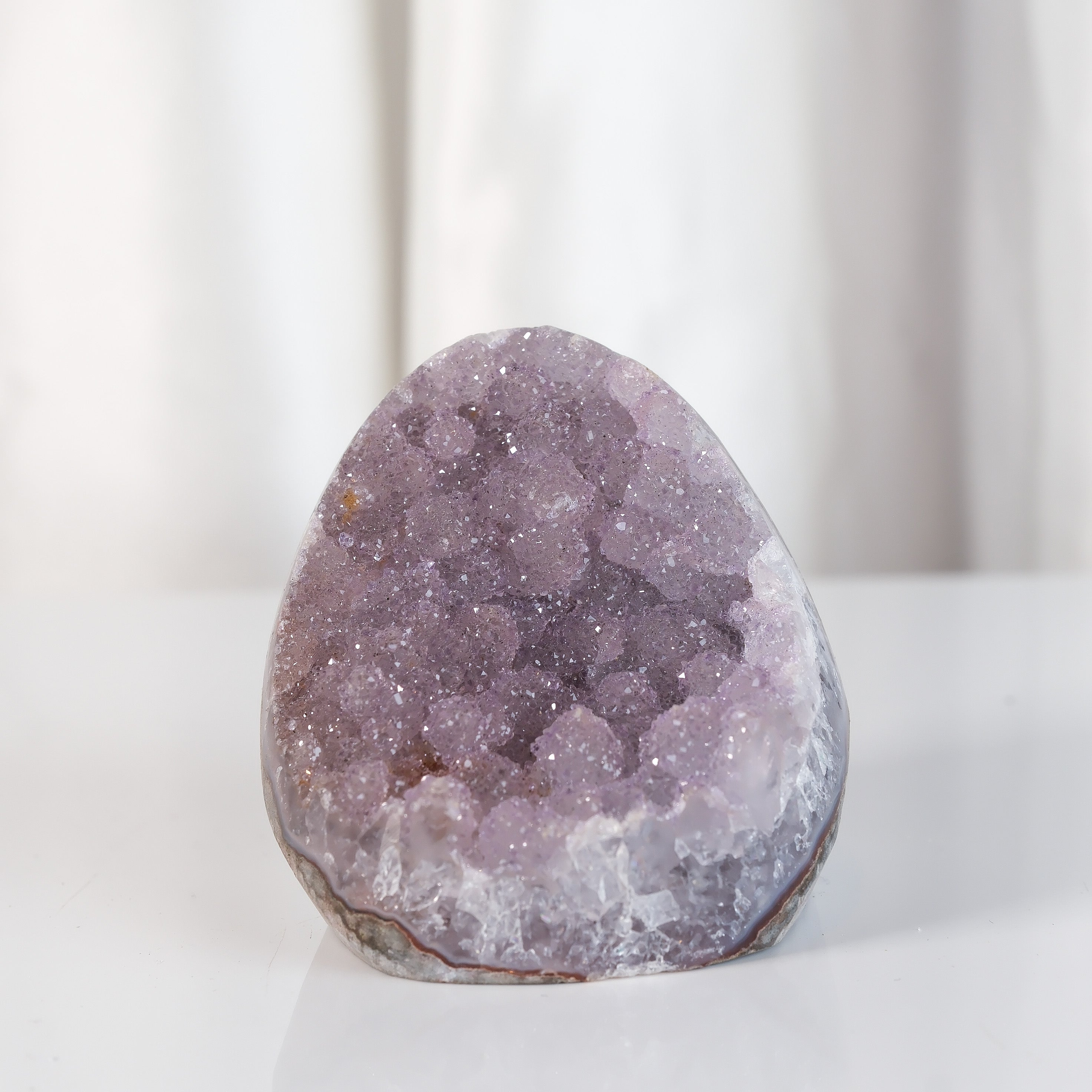High Quality Purple Sugar Coated Amethyst Cutbase Cluster
