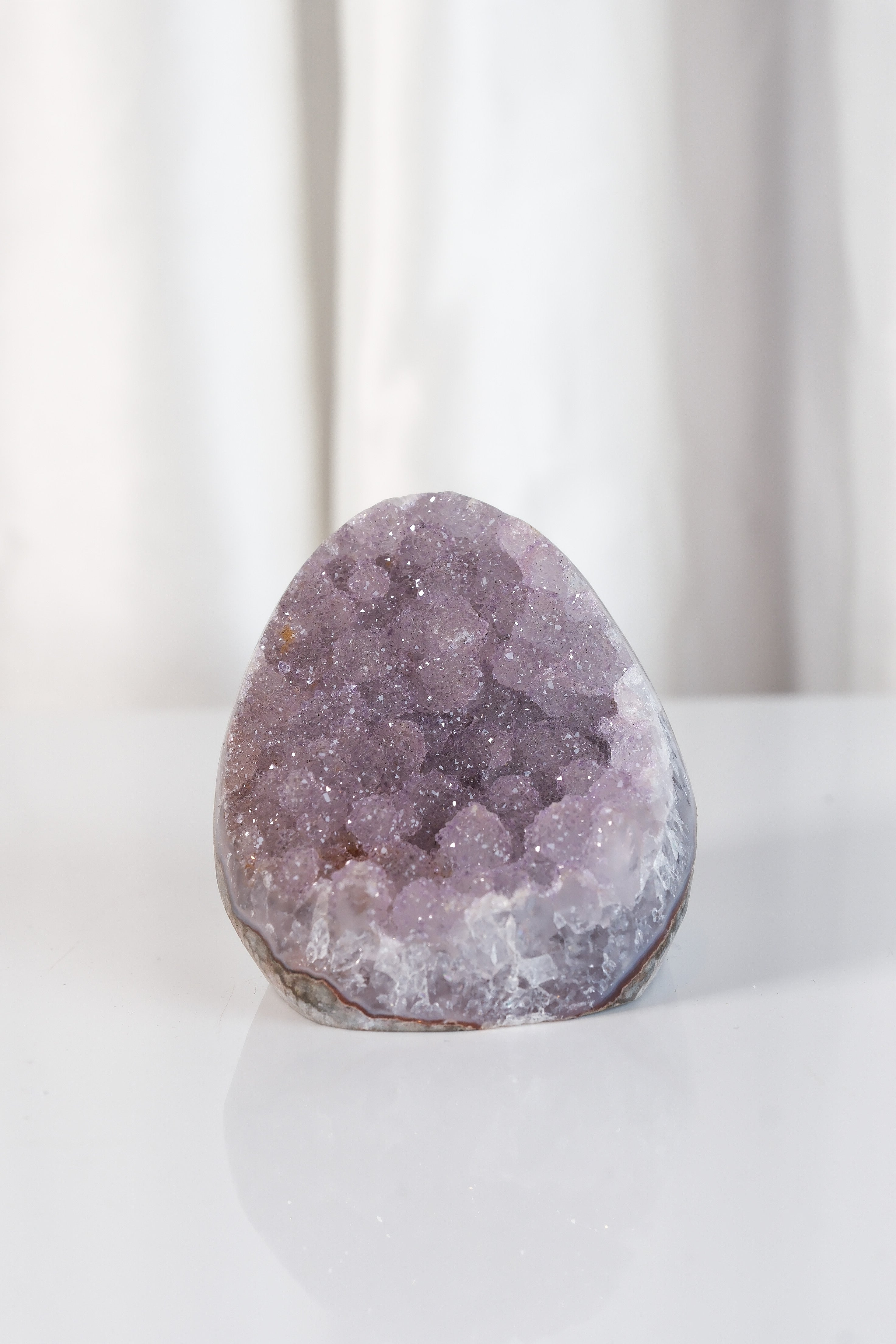 High Quality Purple Sugar Coated Amethyst Cutbase Cluster