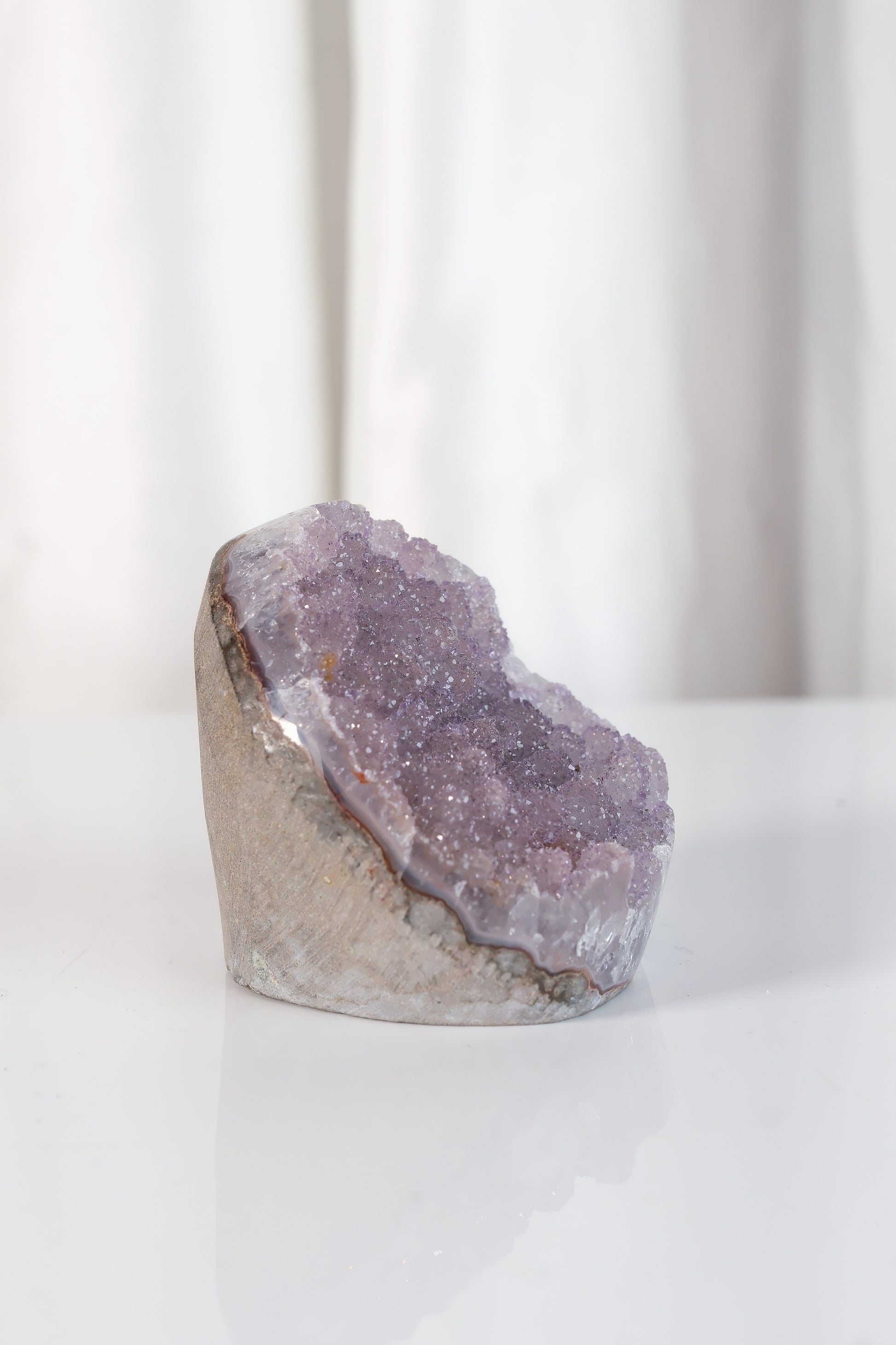 High Quality Purple Sugar Coated Amethyst Cutbase Cluster