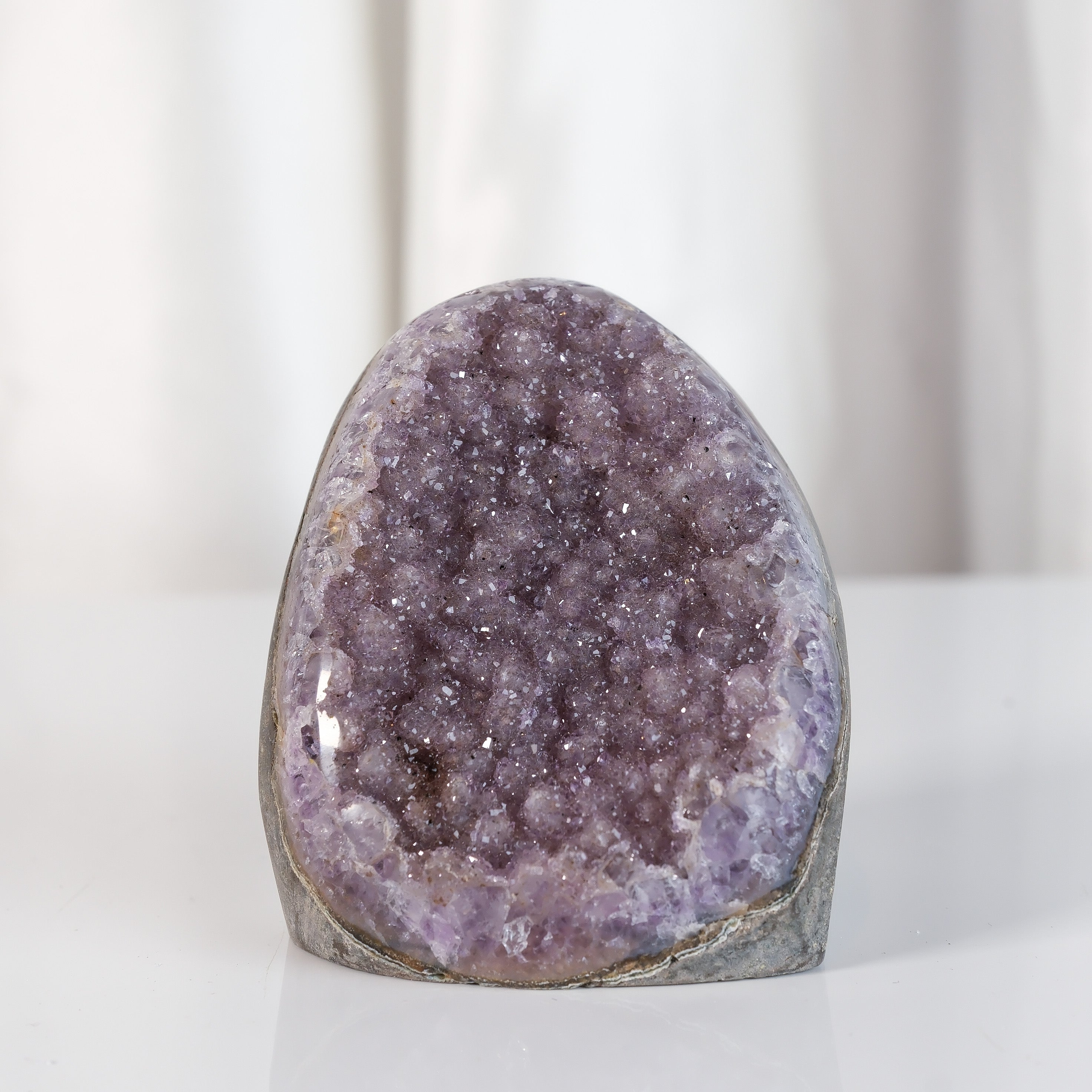 High Quality Purple Sugar Coated Amethyst Cutbase Cluster