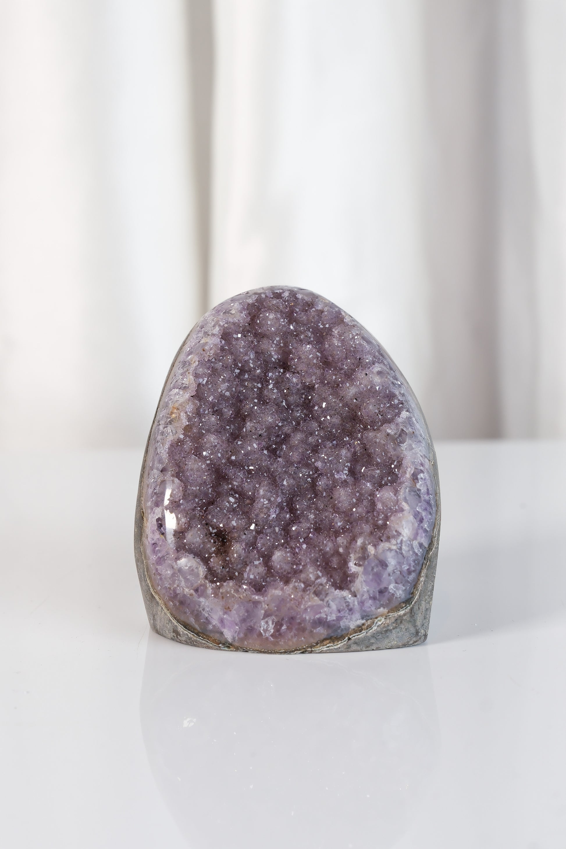 High Quality Purple Sugar Coated Amethyst Cutbase Cluster