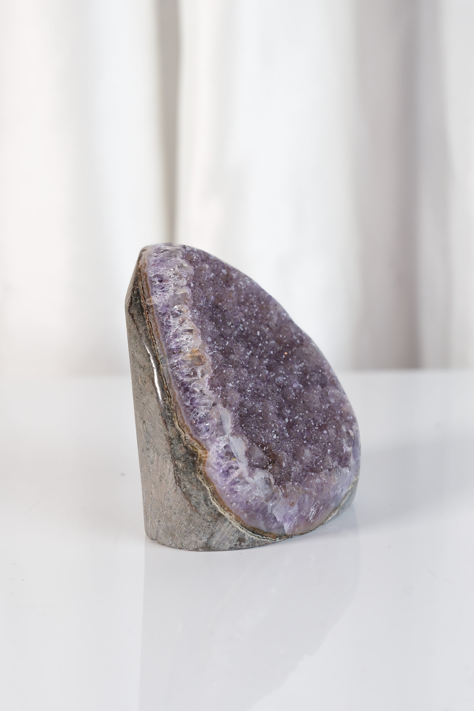 High Quality Purple Sugar Coated Amethyst Cutbase Cluster
