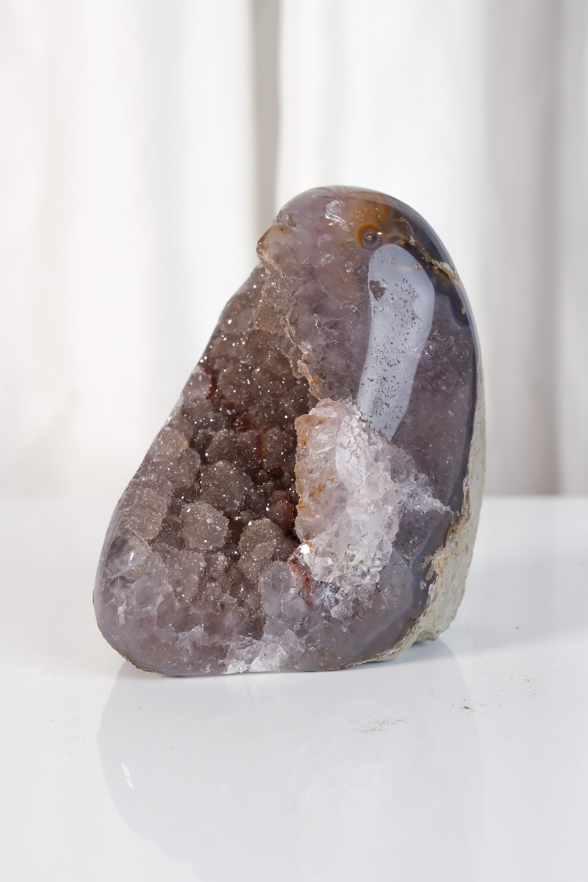 High Quality Rainbow Sugar Coated Amethyst Cutbase Cluster