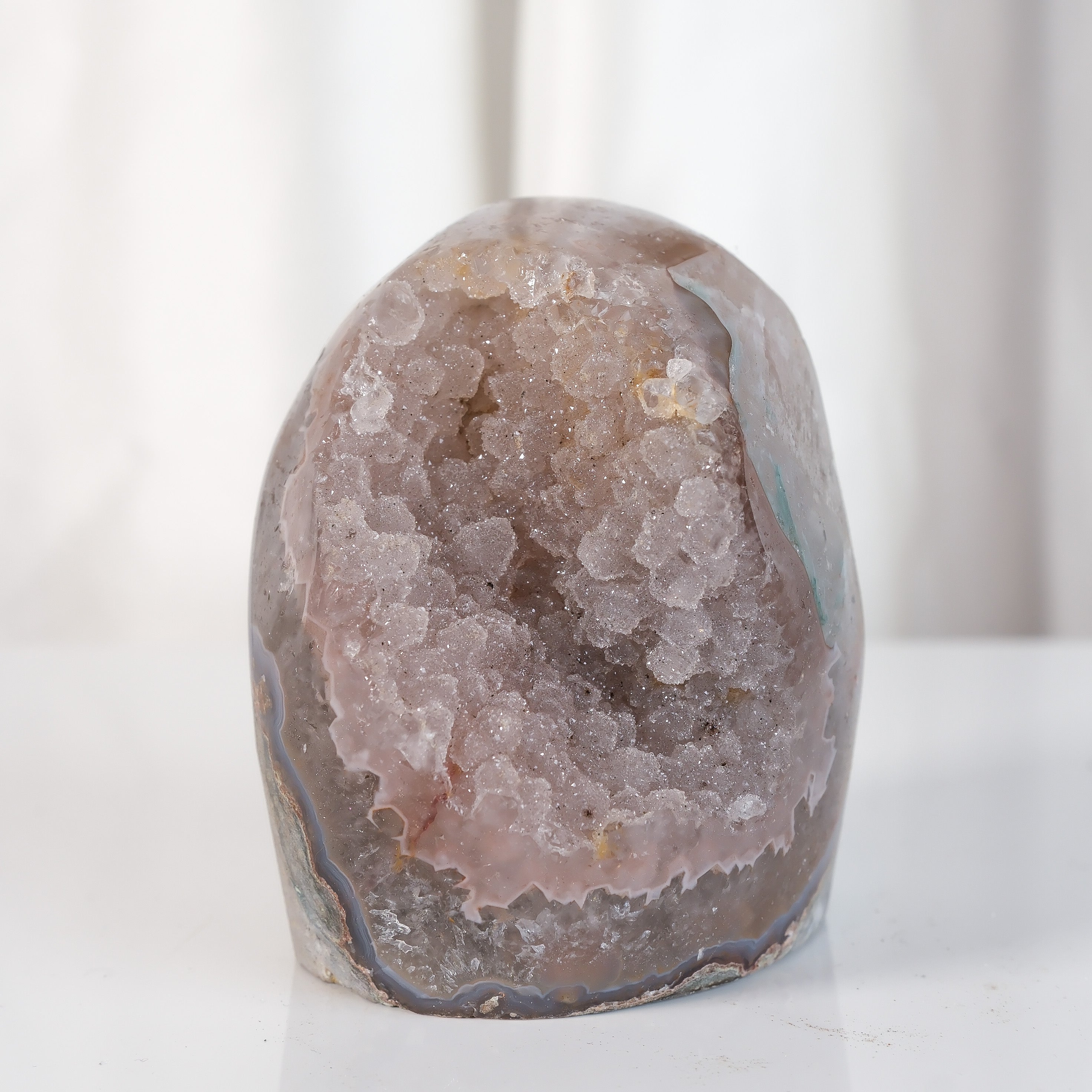 High Quality Rainbow Sugar Coated Amethyst Cutbase Cluster