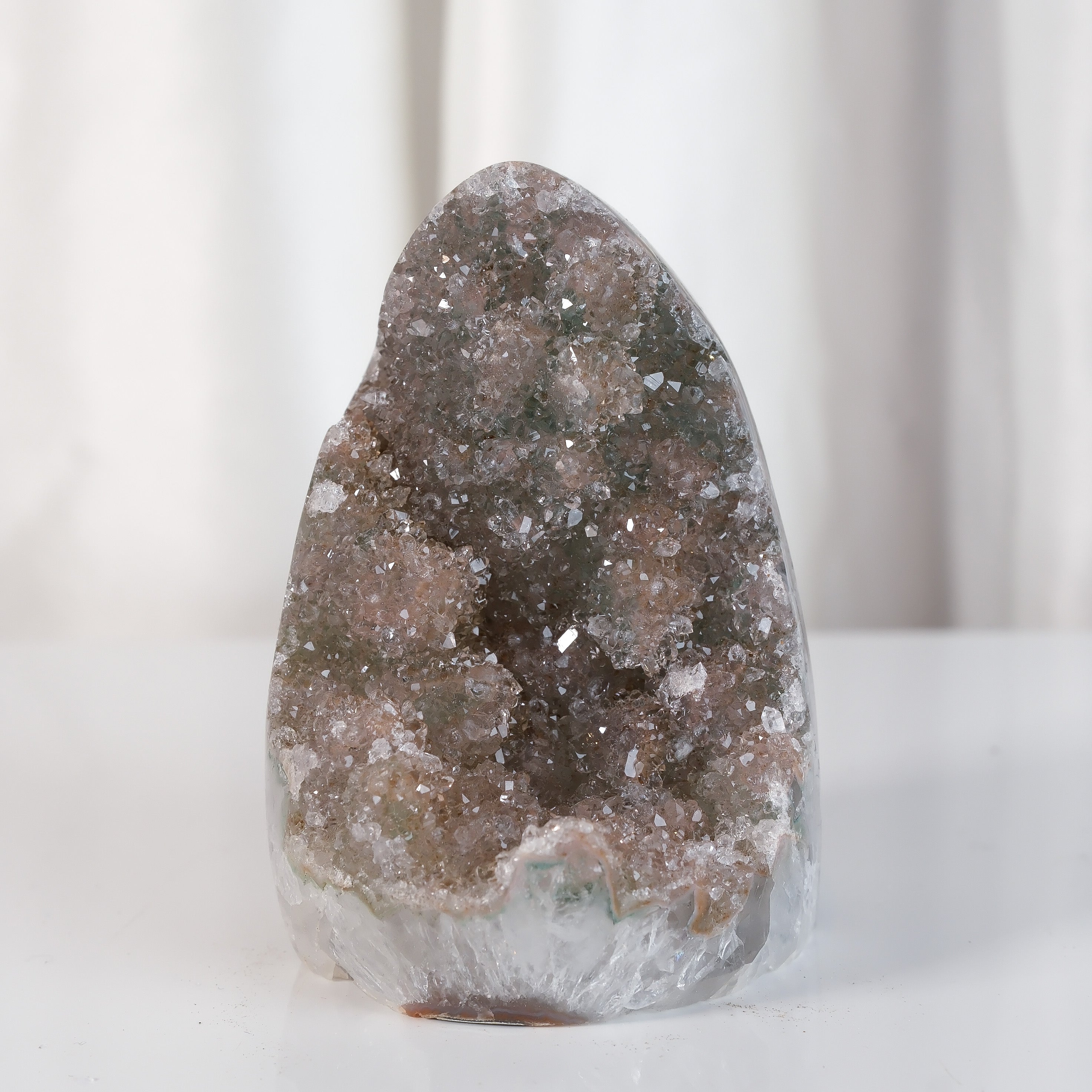 High Quality Rainbow Sugar Coated Amethyst Cutbase Cluster