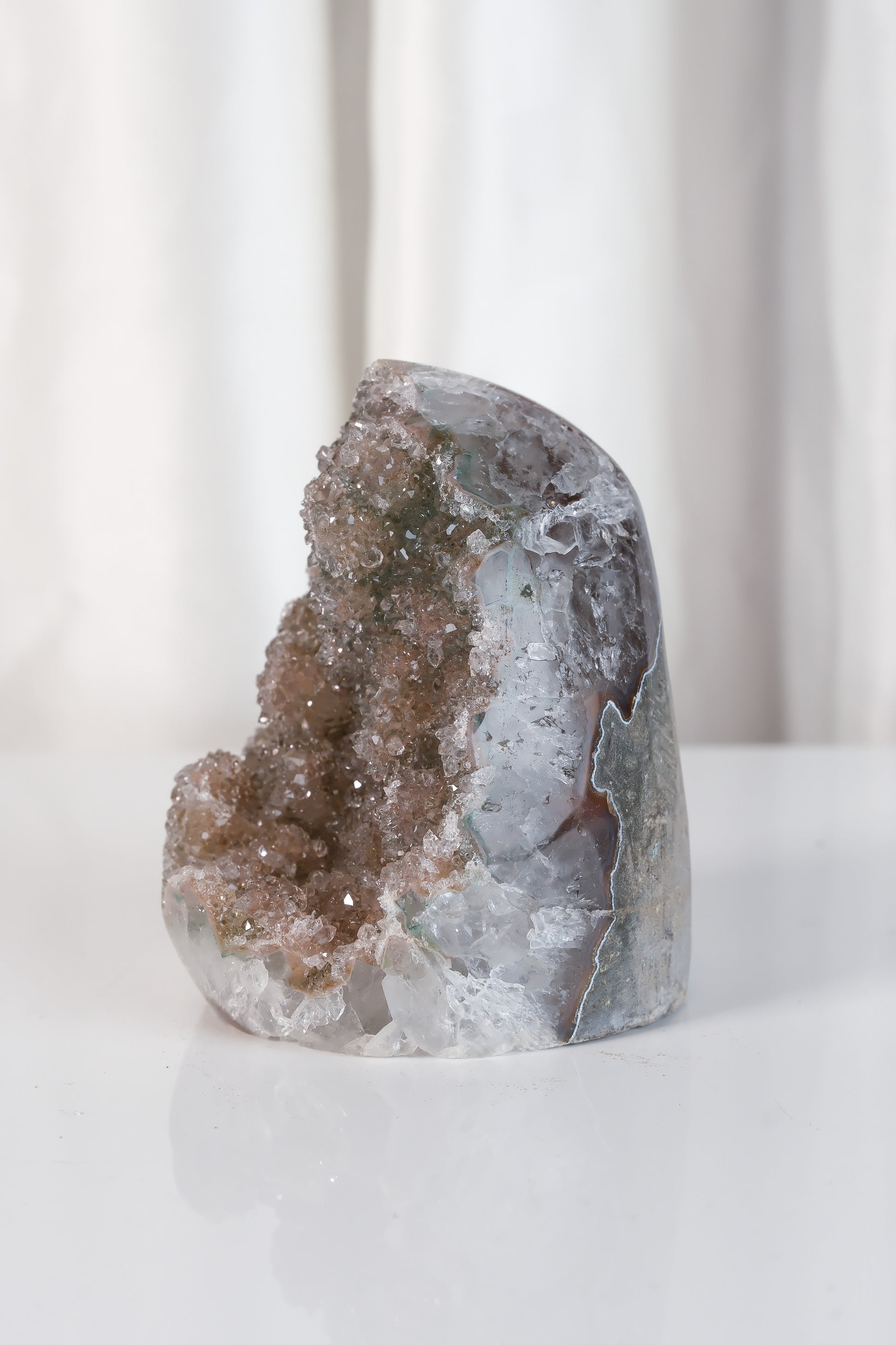 High Quality Rainbow Sugar Coated Amethyst Cutbase Cluster