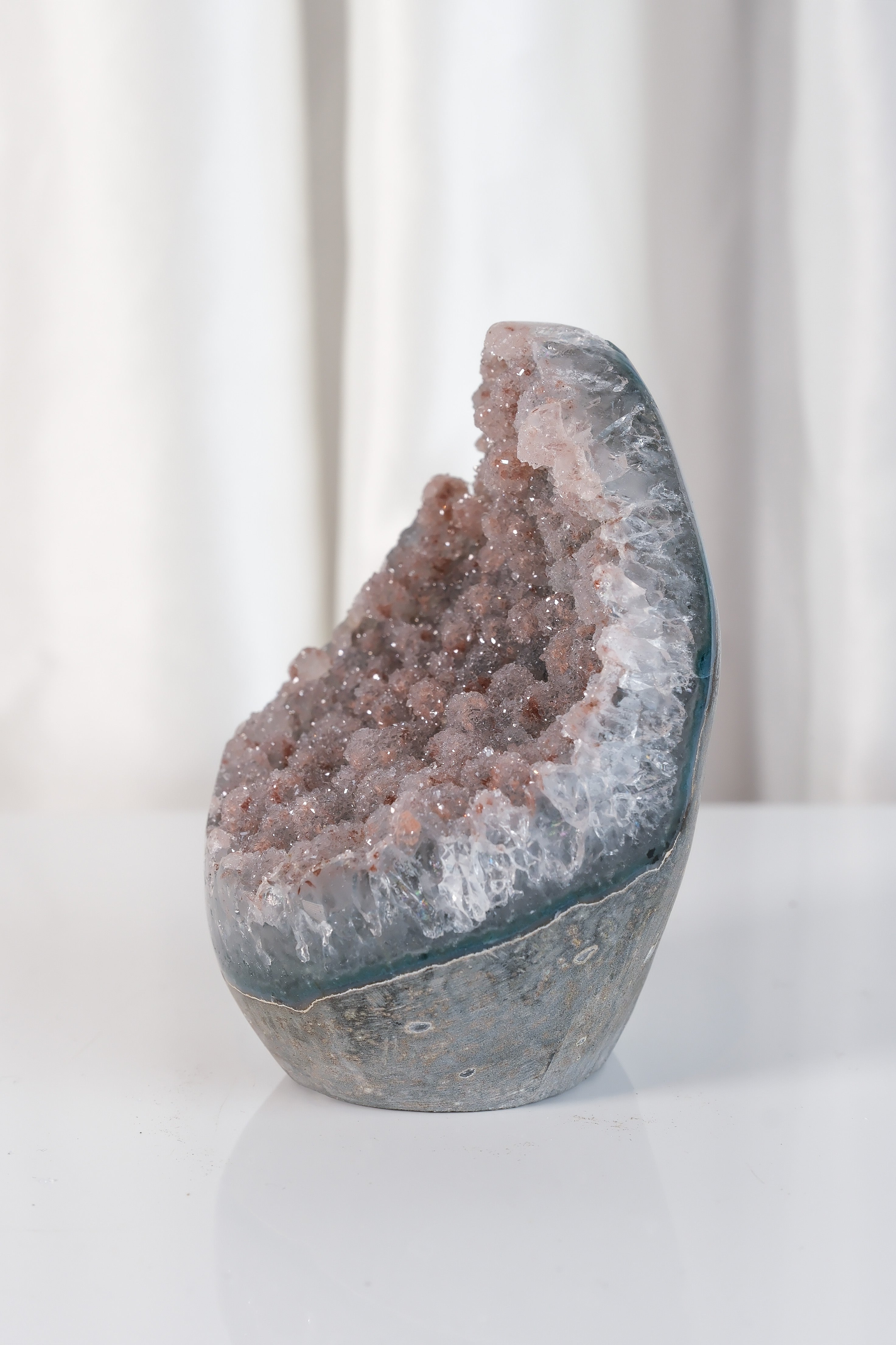 High Quality Rainbow Sugar Coated Amethyst Cutbase Cluster