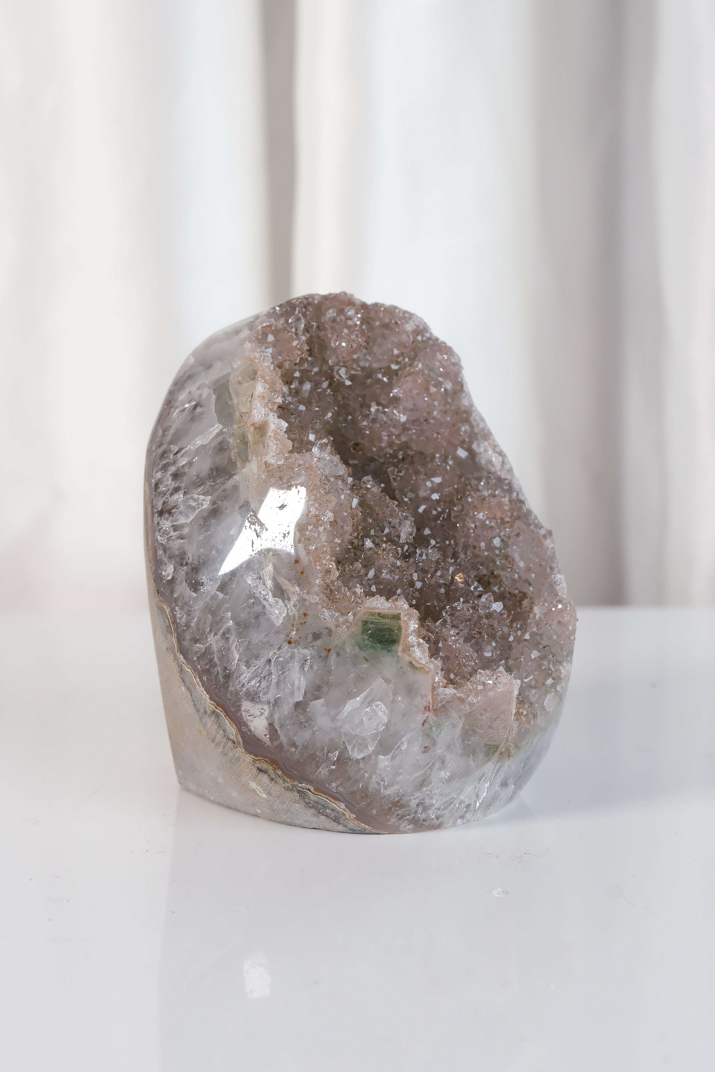 High Quality Rainbow Sugar Coated Amethyst Cutbase Cluster