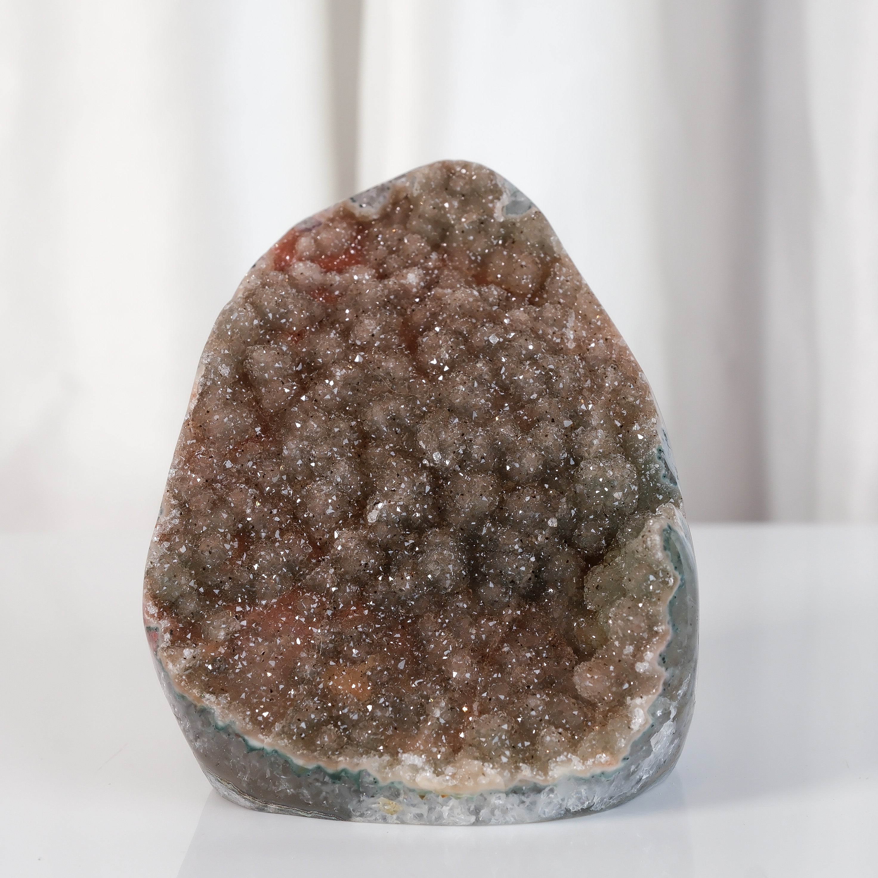 High Quality Rainbow Sugar Coated Amethyst Cutbase Cluster