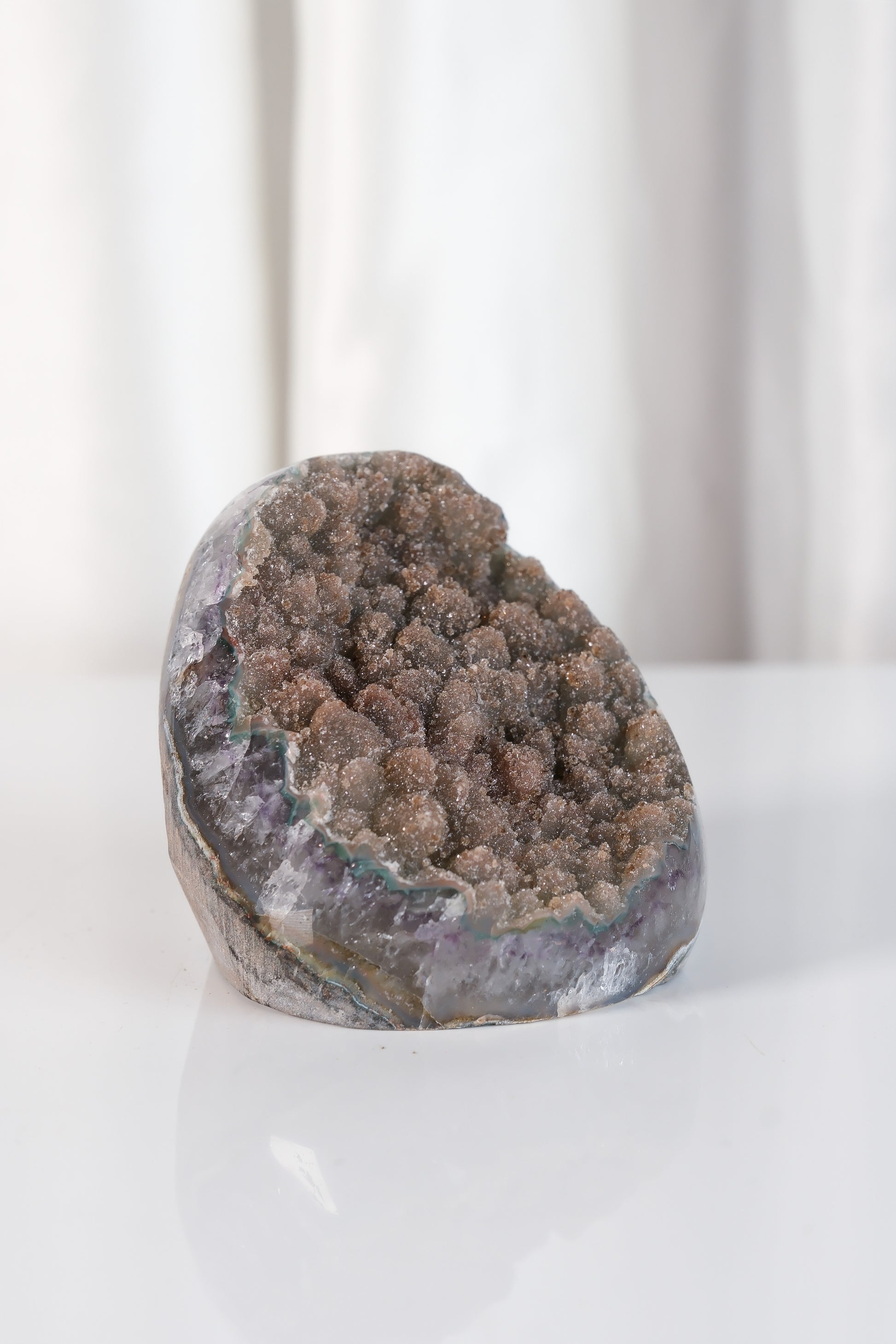 High Quality Rainbow Sugar Coated Amethyst Cutbase Cluster