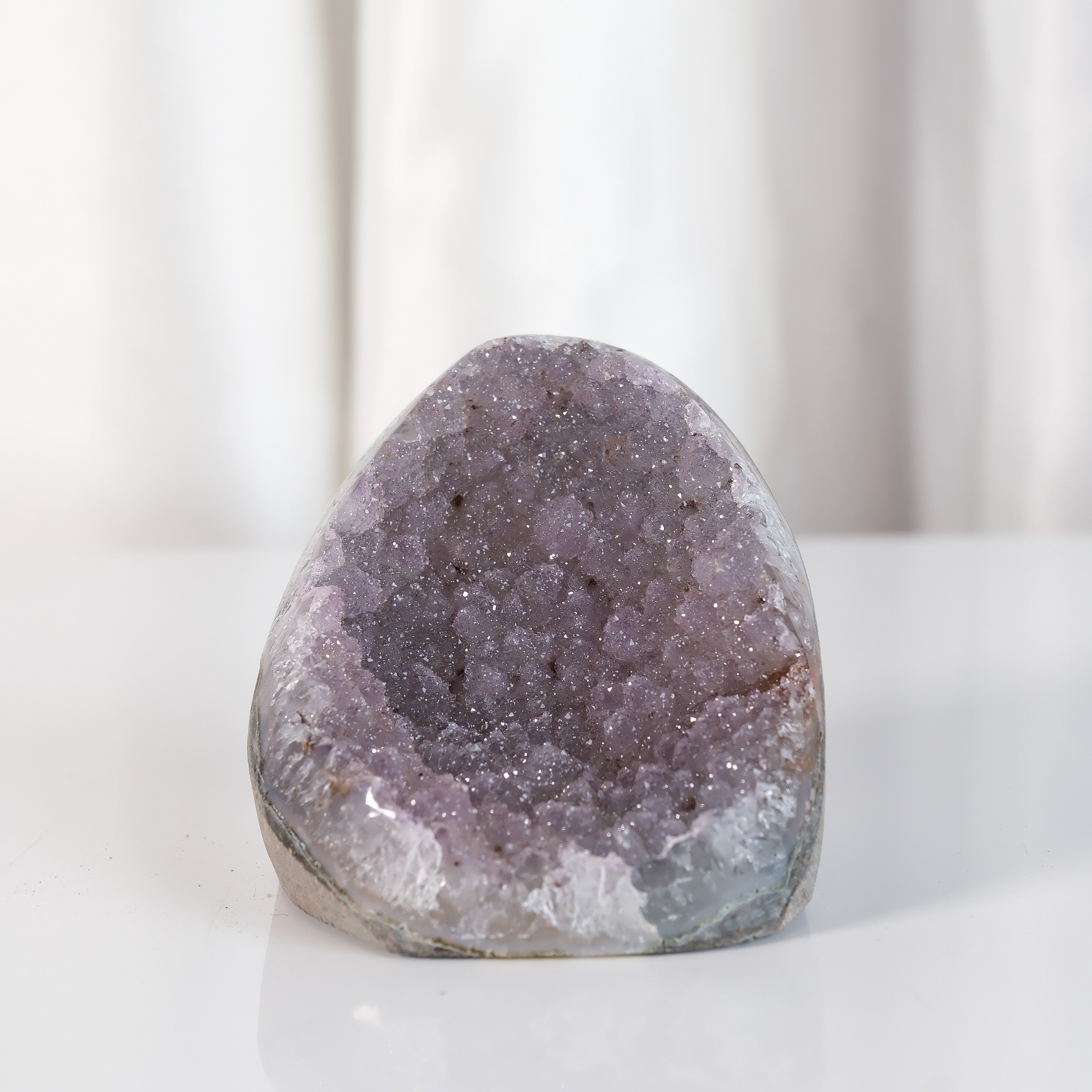 High Quality Rainbow Sugar Coated Amethyst Cutbase Cluster