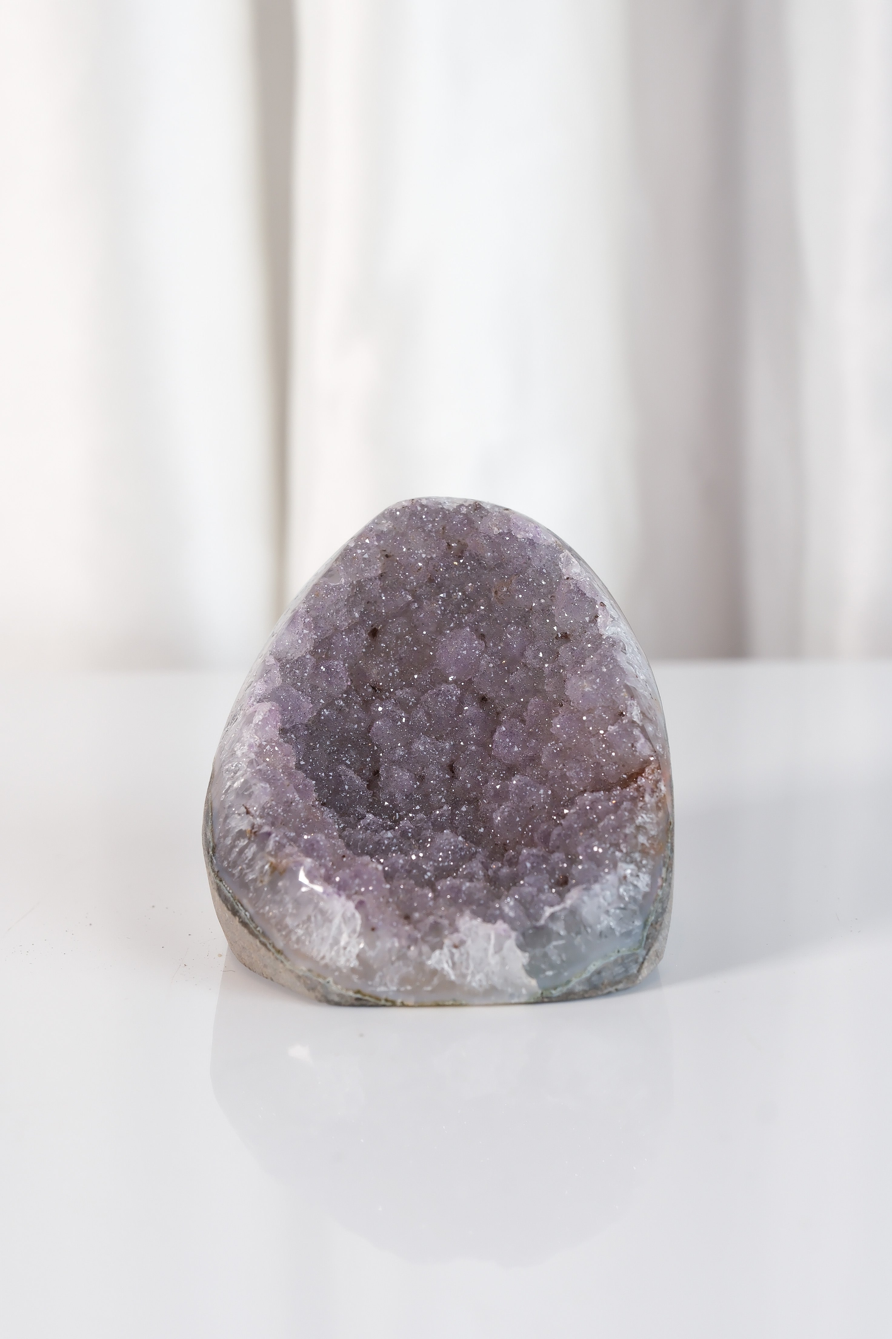 High Quality Rainbow Sugar Coated Amethyst Cutbase Cluster