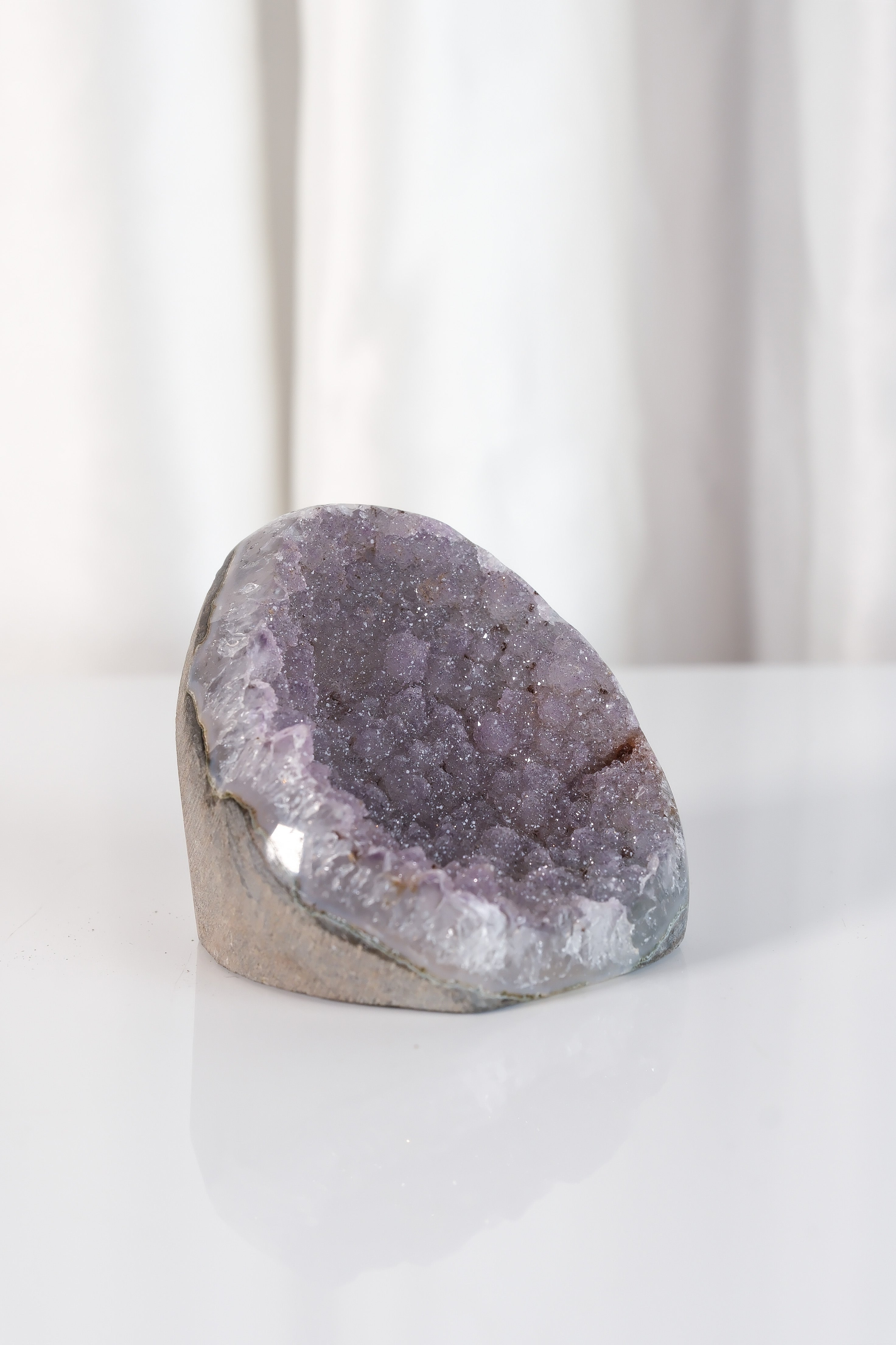 High Quality Rainbow Sugar Coated Amethyst Cutbase Cluster