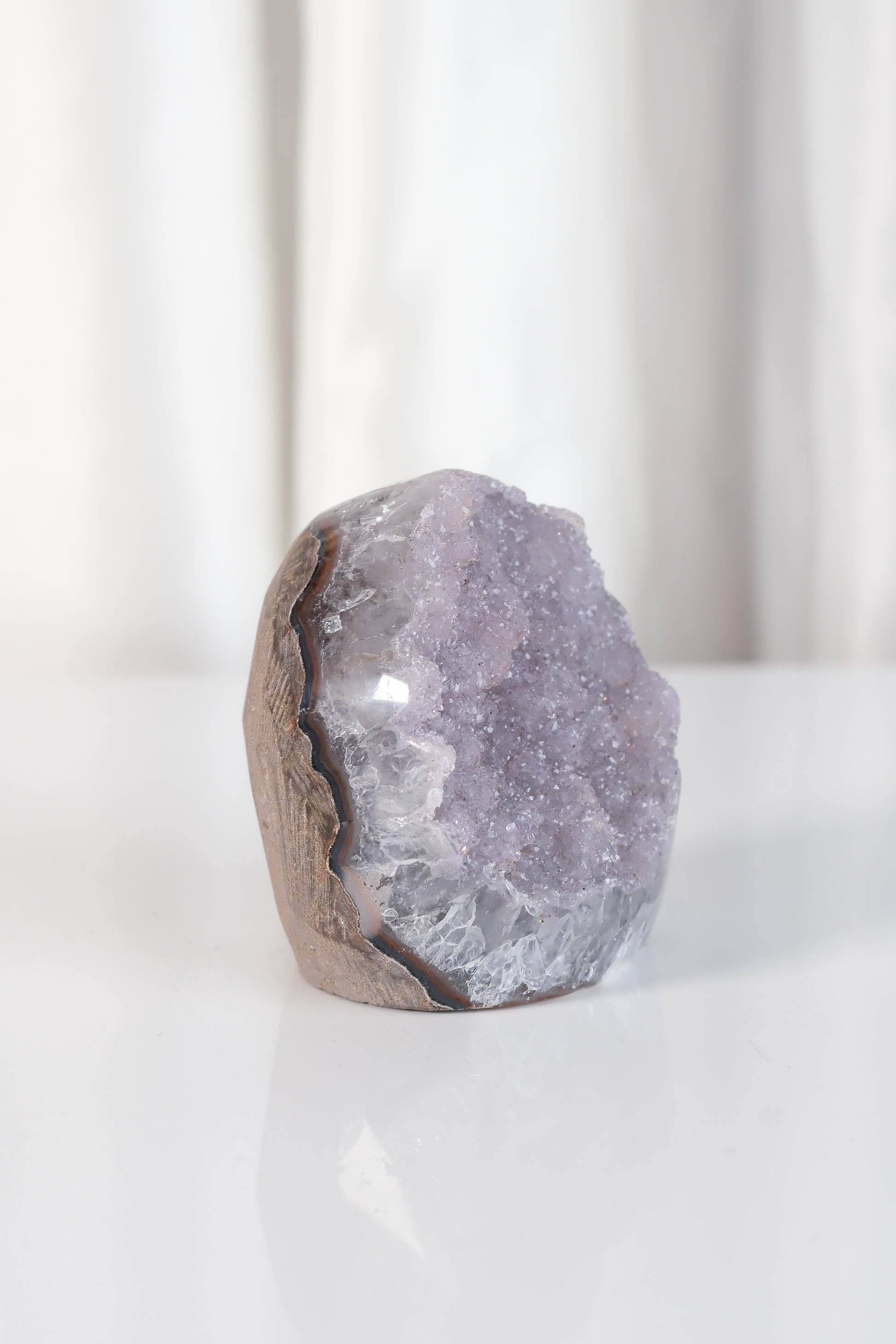 High Quality Rainbow Sugar Coated Amethyst Cutbase Cluster