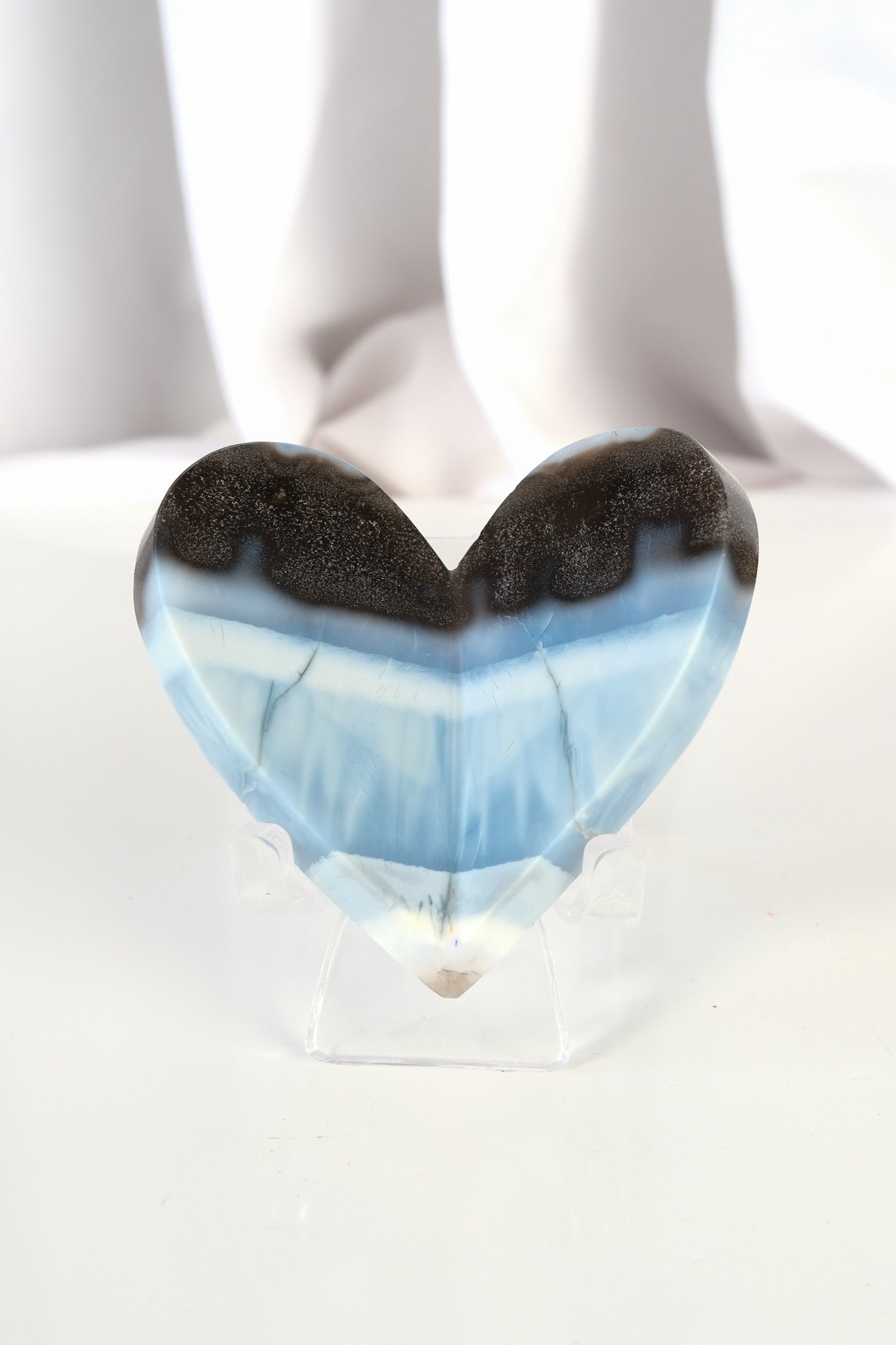 Blue Opal Large 3D Heart: Choose your own