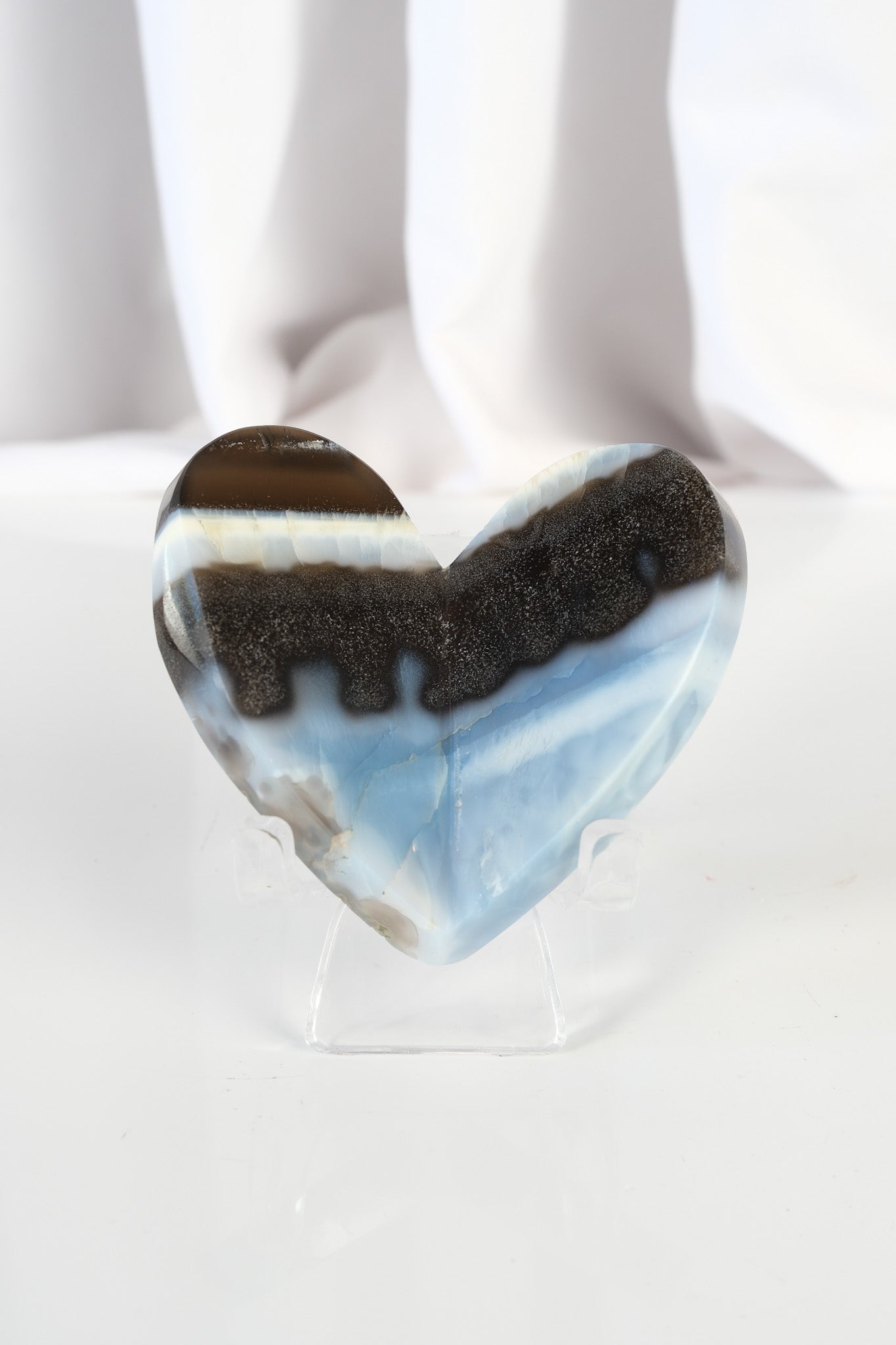 Blue Opal Large 3D Heart: Choose your own